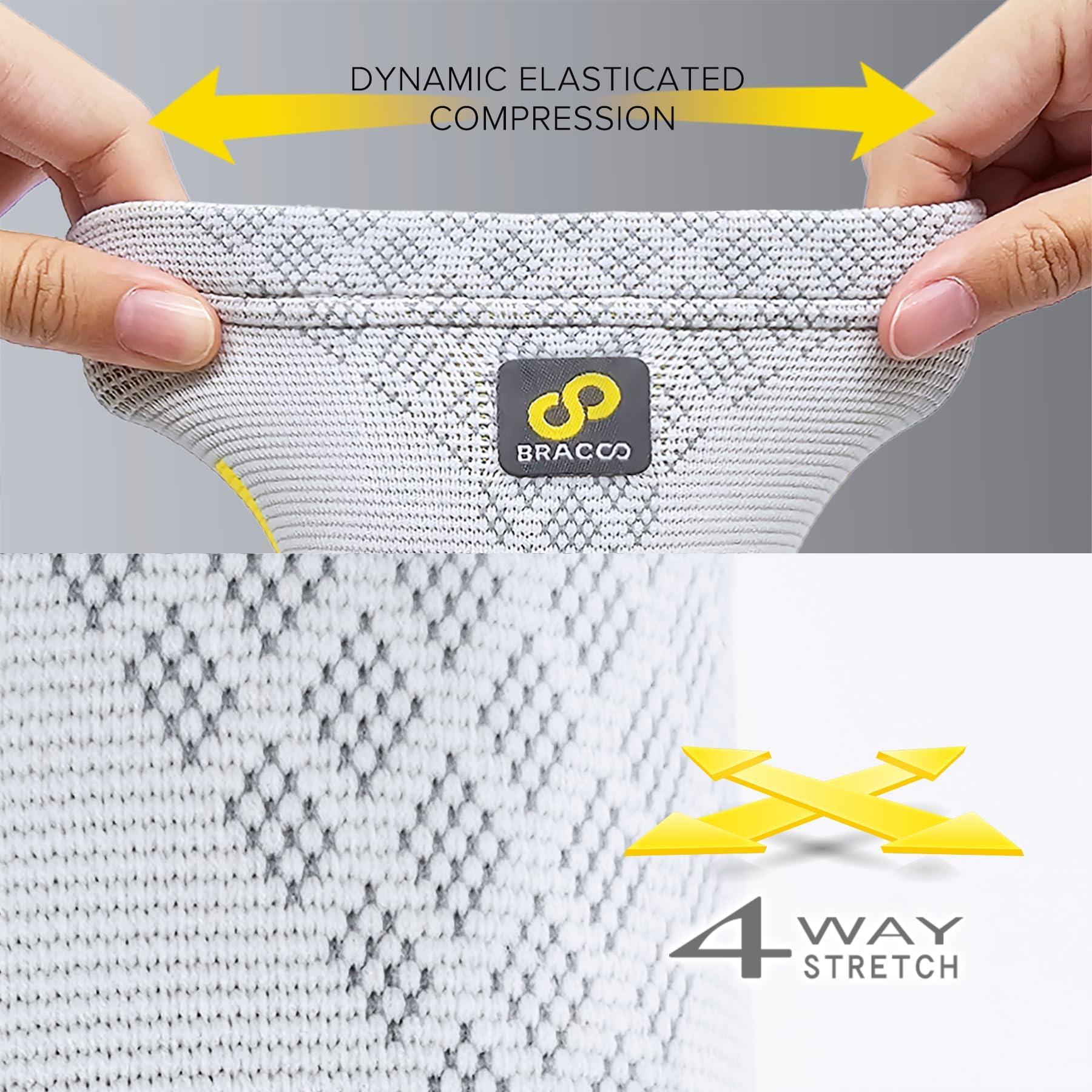 Bracoo Bracoo 2 Pack Elbow Brace Compression Support Sleeve for Tendonitis Pain Relief Men & Women, Tennis Elbow, Golf Elbow, Weightlifting, EE92 (Gray, Large)