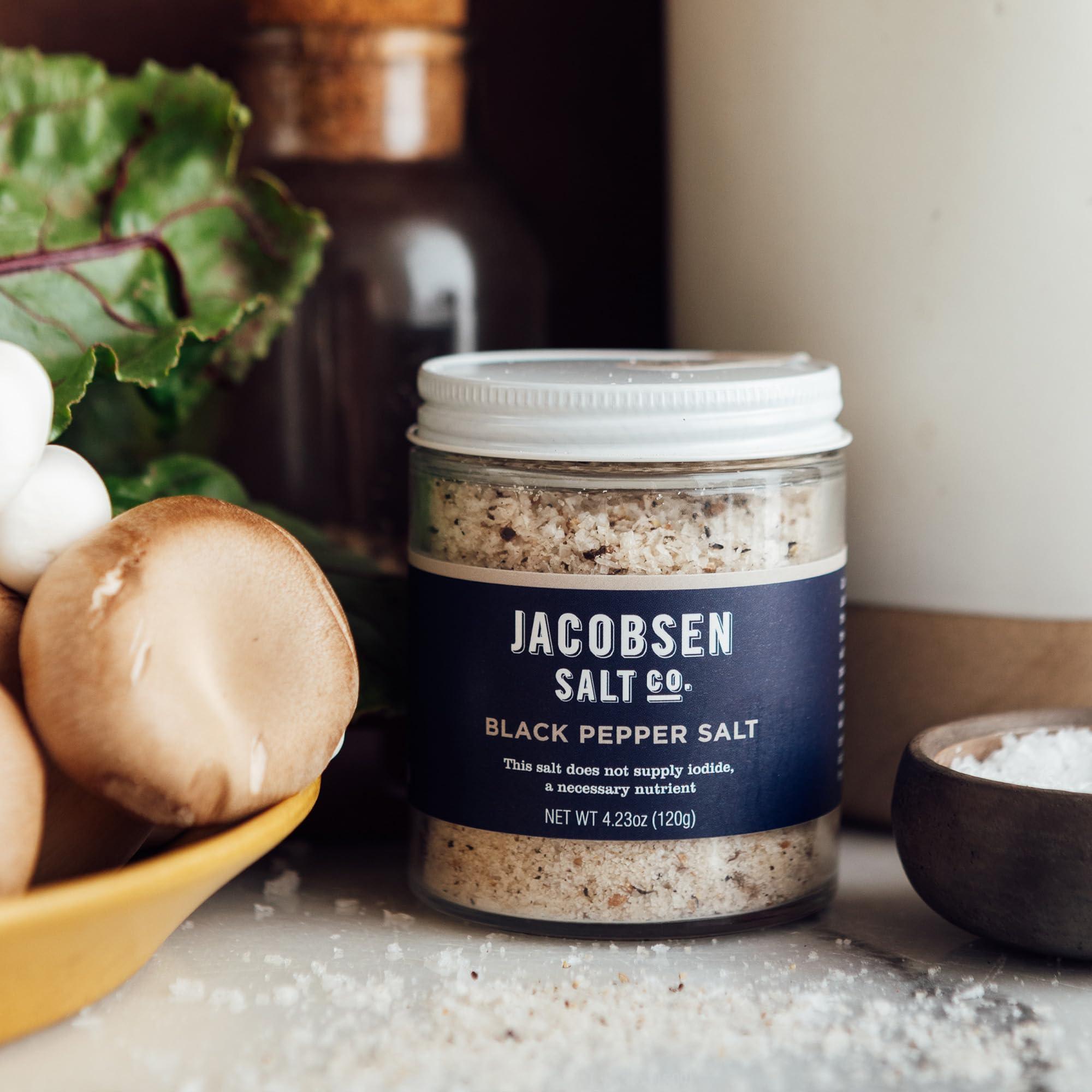 Jacobsen Salt Co. Jacobsen Salt Co. Black Pepper Kosher Sea Salt, Non-Iodized, 4.23 oz