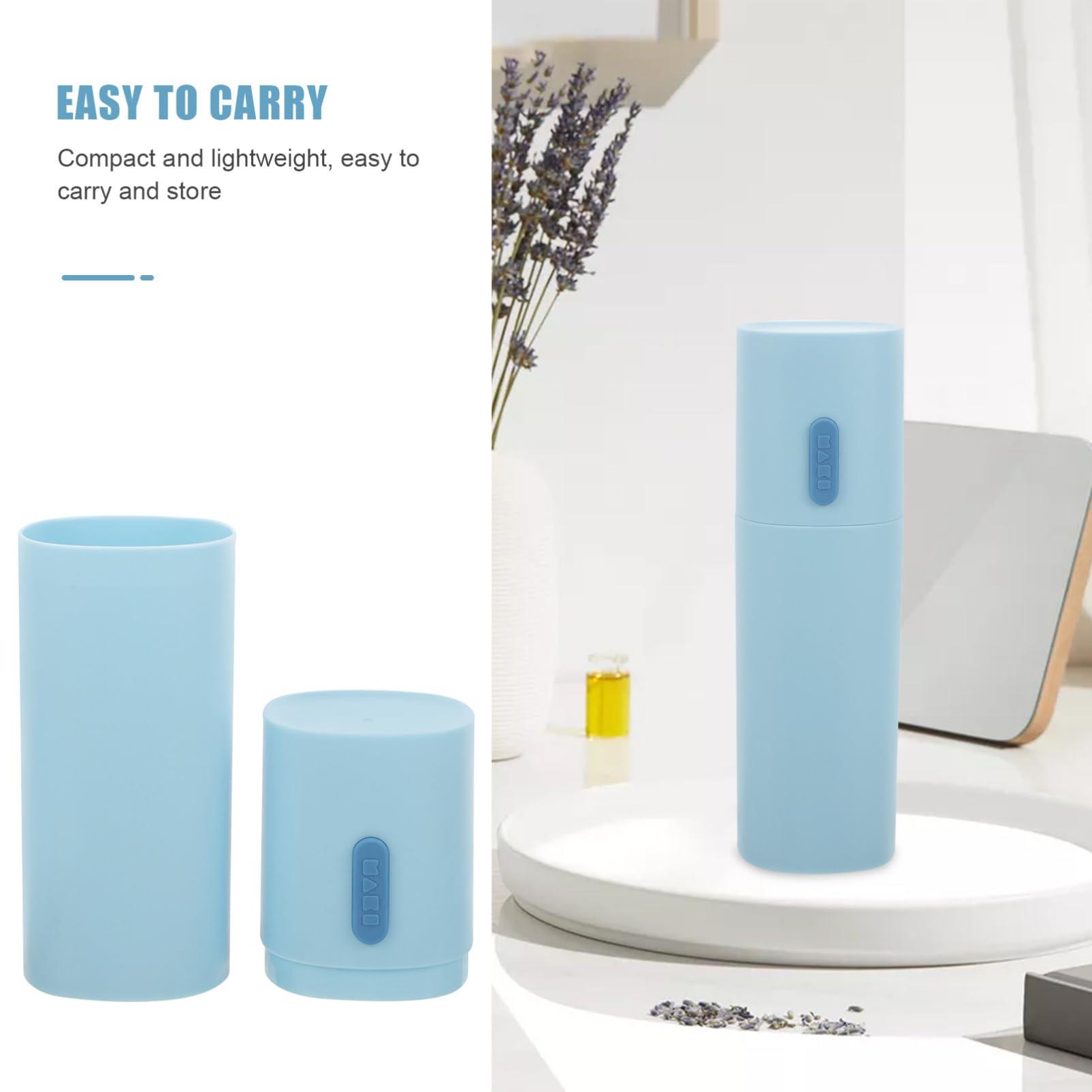 Didiseaon Didiseaon 1pc Travel Toothbrush Container with Lid Travel Size Toiletries Travel Toothpaste Holder Eletric Toothbrush Electric Toothbrush Holder Travel Size Toothpaste Mini Cup Sky-Blue Pp