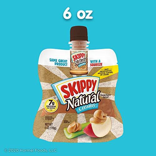 SKIPPY SKIPPY Squeeze Natural Creamy Peanut Butter, 6 Ounce (Pack of 6)
