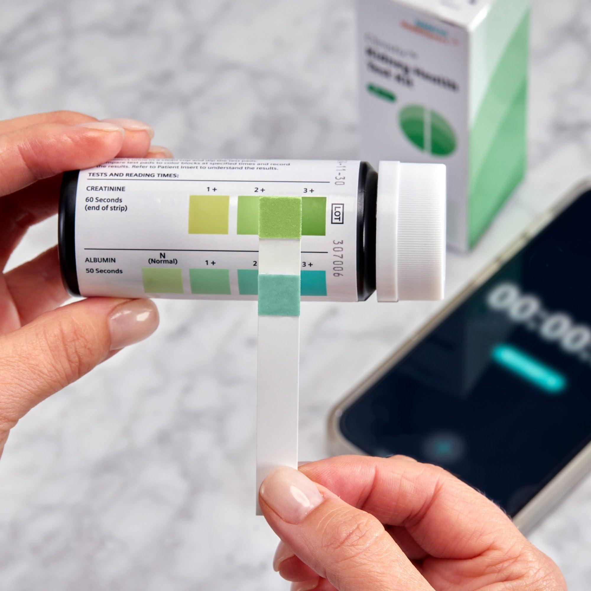 SIEMENS Clinistix Kidney Health Test Kit, Urine Test Strips - Easy-to-Use At-Home Dipstick Testing for Albumin and Creatinine, Fast 1-Minute Results, 5 Tests, 24 Count
