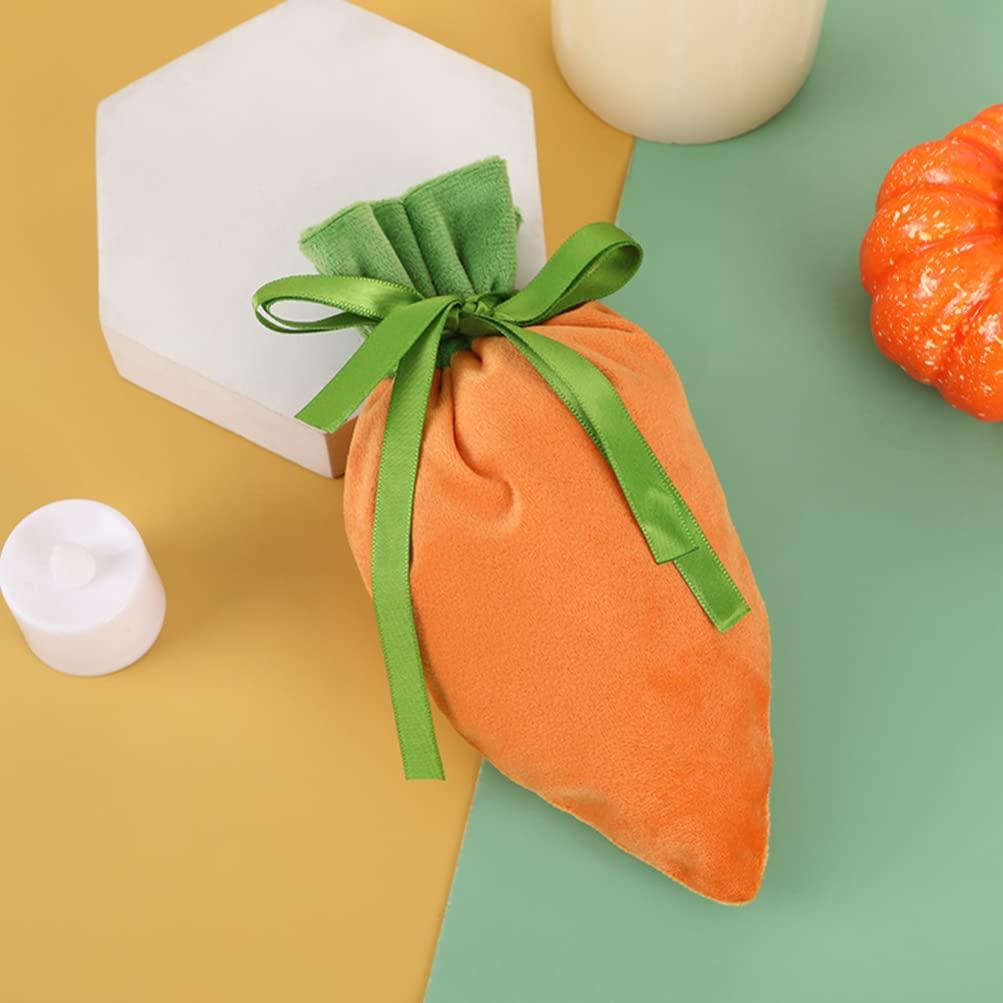 Didiseaon Didiseaon 4pcs Carrot Candy Bag Carrot Goody Bag Mini Carrot Treat Bags Easter Favor Bag Easter Bags Easter Goodie Bag Fabric Goody Bags Diy Sewing Bag Rabbit Eggs Cloth Child Food