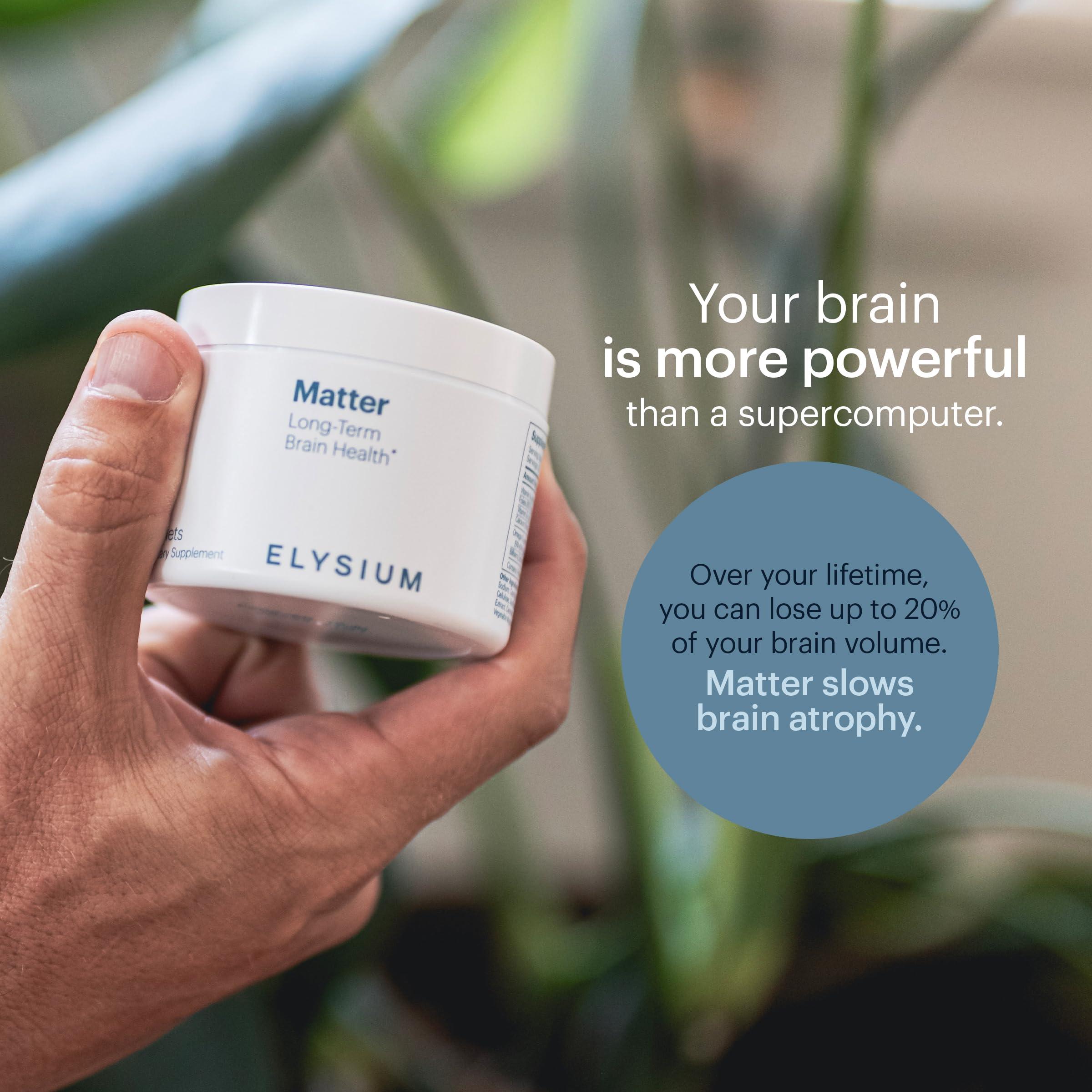 ELYSIUM ELYSIUM Matter - 30 Servings - Brain Supplement for Memory and Focus Omega 3 Supplement + DHA - Vitamins to Support Brain Health and Memory