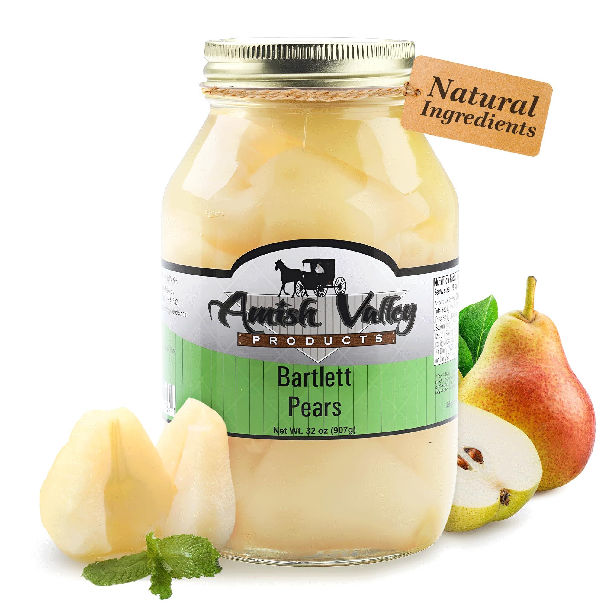 Amish Valley Products Amish Valley Products Old Fashioned Bartlett Pear Halves Canned Pears Jarred in 32 oz Glass Jar