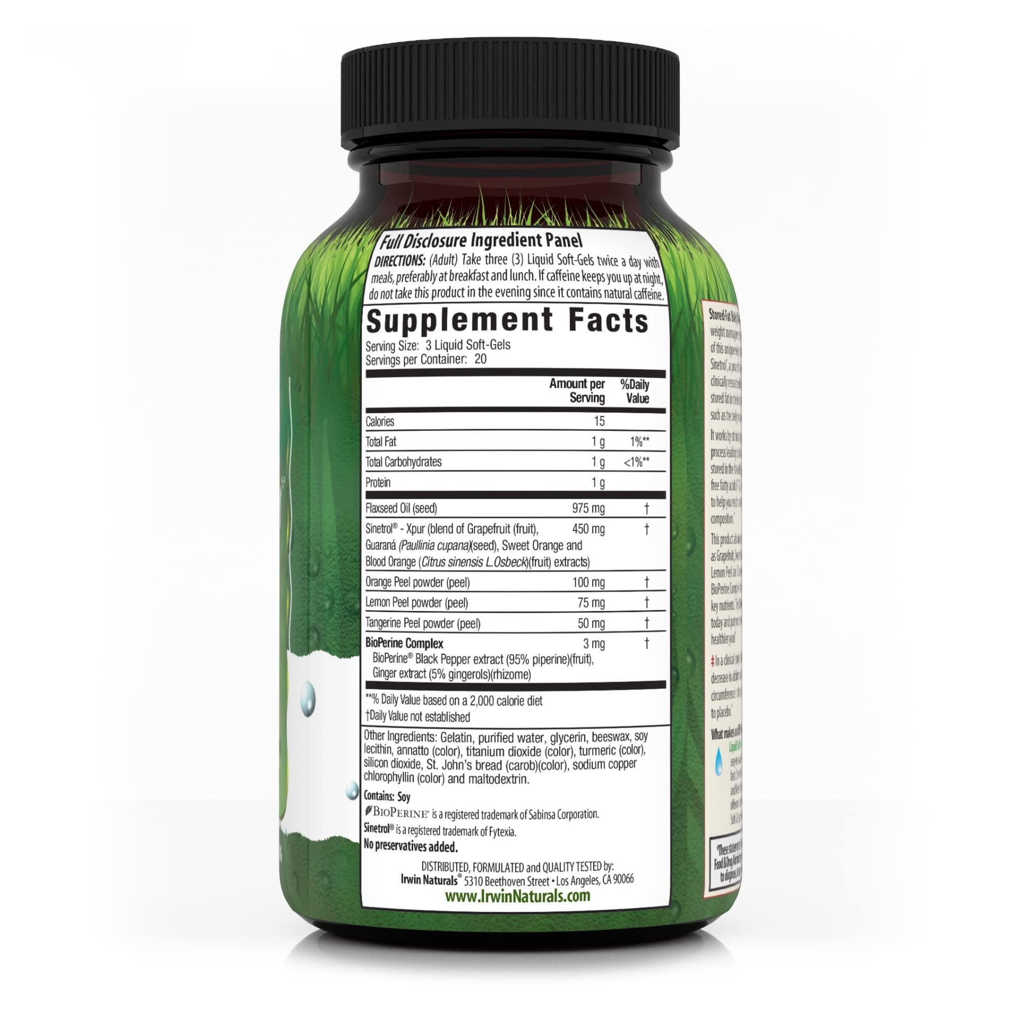 Irwin Naturals Irwin Naturals Stored-Fat Belly Burner - with Sinetrol, Grapefruit, Sweet Orange & Blood Orange - 60 Liquid Soft-Gels