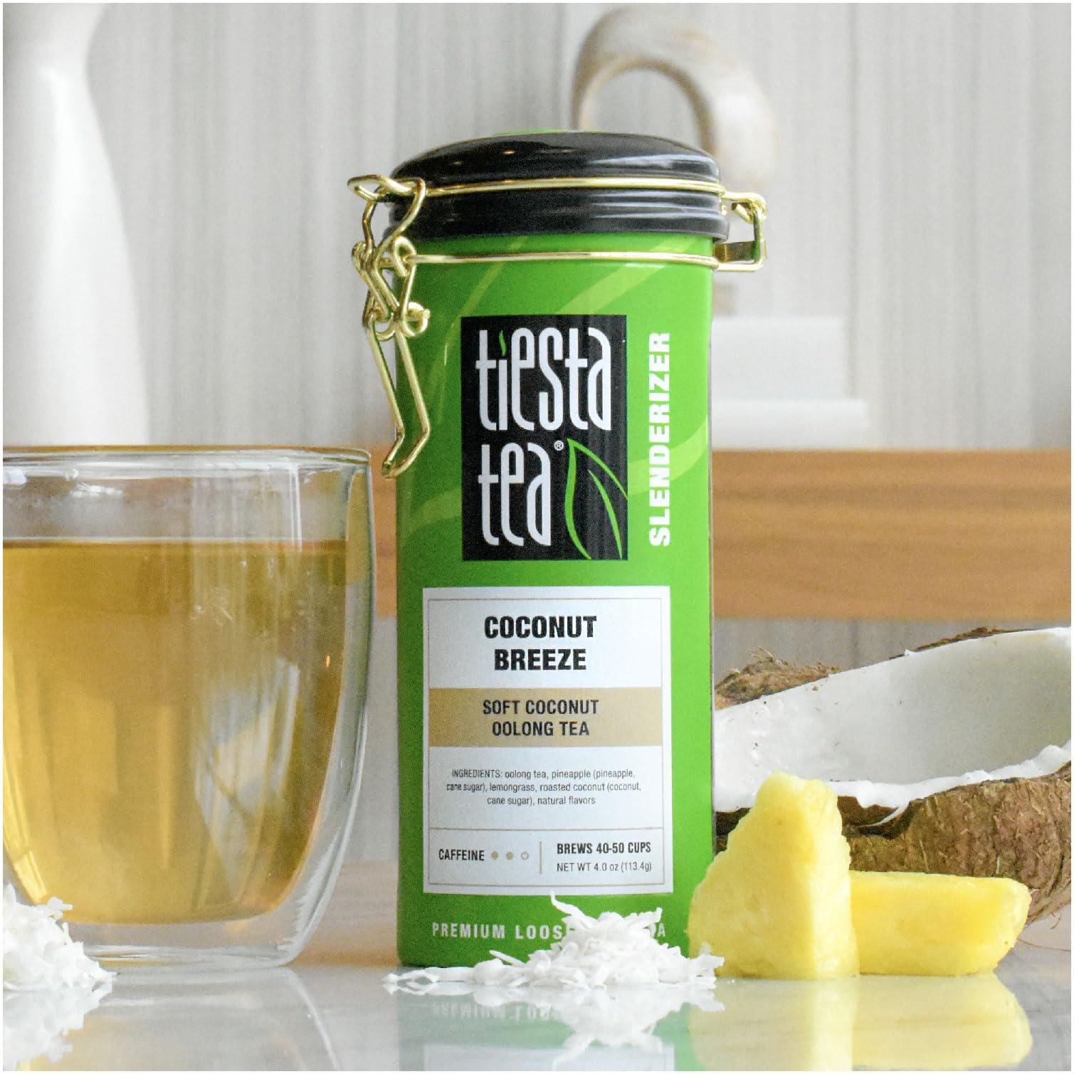 Tiesta Tea Tiesta Tea - Coconut Breeze - Soft Coconut Oolong Tea - Loose Leaf Tea Blend - Medium Caffeinated Oolong Tea - Make Hot or Iced Tea Up to 40-50 Cups - 4 oz Refillable Tin