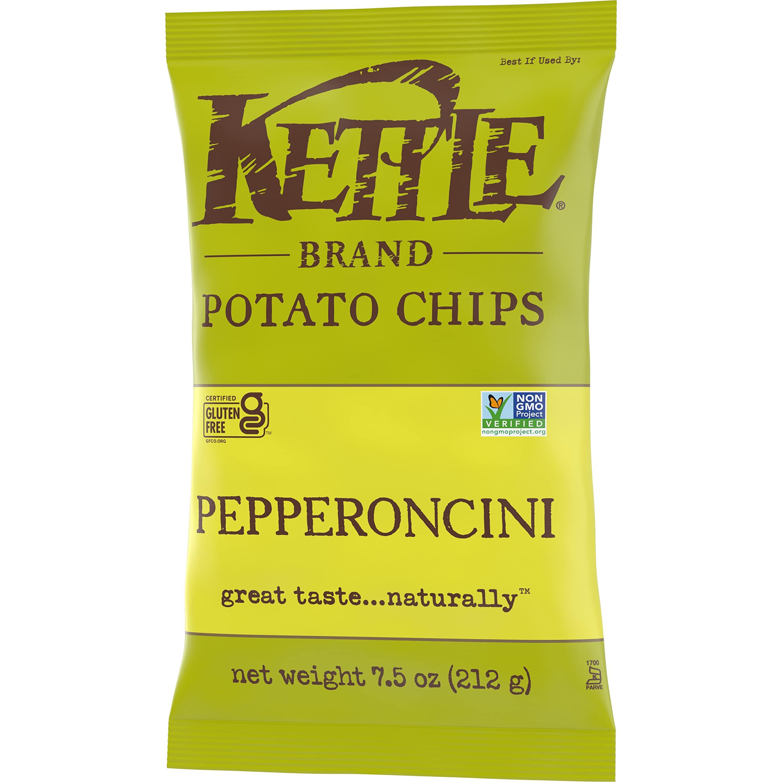 Kettle Brand Kettle Brand Potato Chips Pepperoncini, 7.5 Oz (Pack of 4)