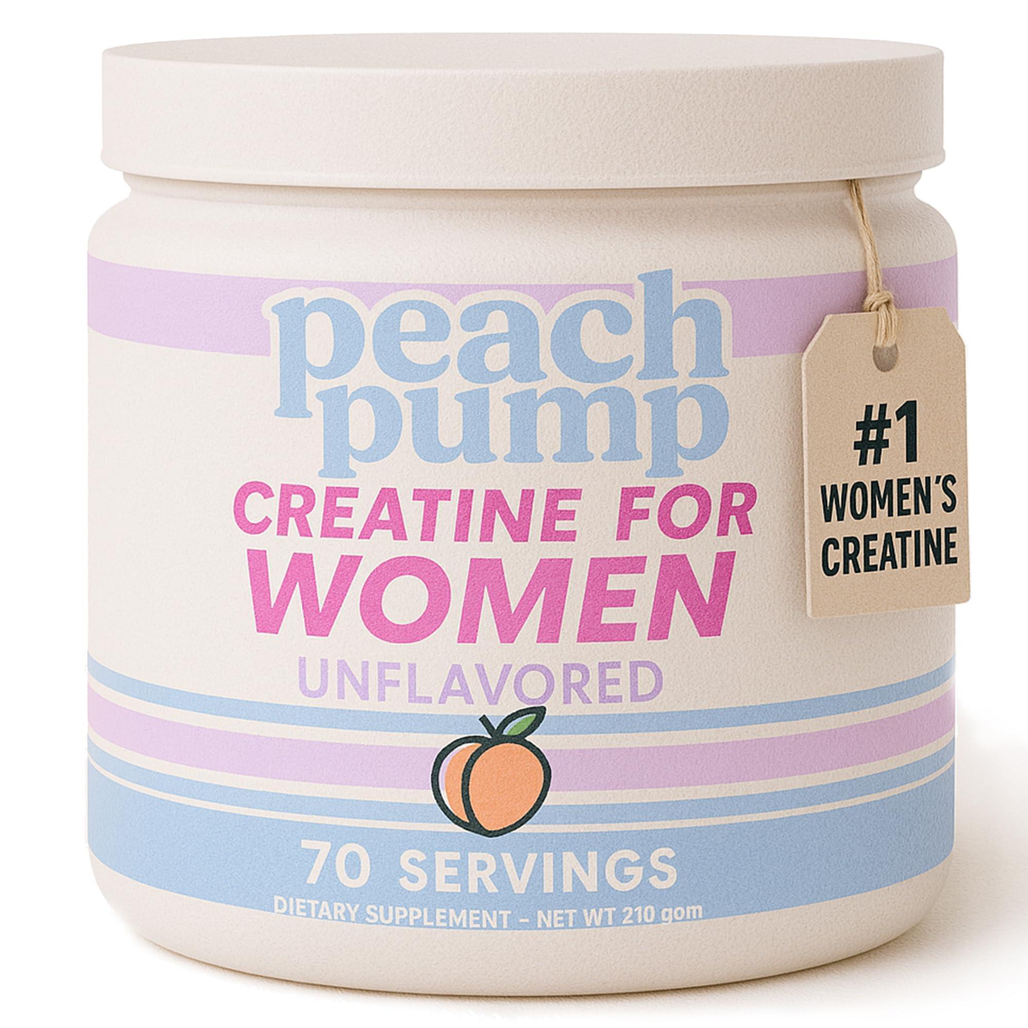 Peach Pump Creatine for Women - Creatina - Creatine for Women Booty Gain - Creatine Powder - Womens Creatine - Booty Builder - 70 Servings: Unflavored