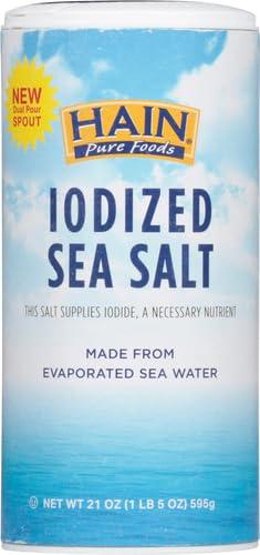 Hain Hain Pure Foods Iodized Sea Salt, 21 Oz