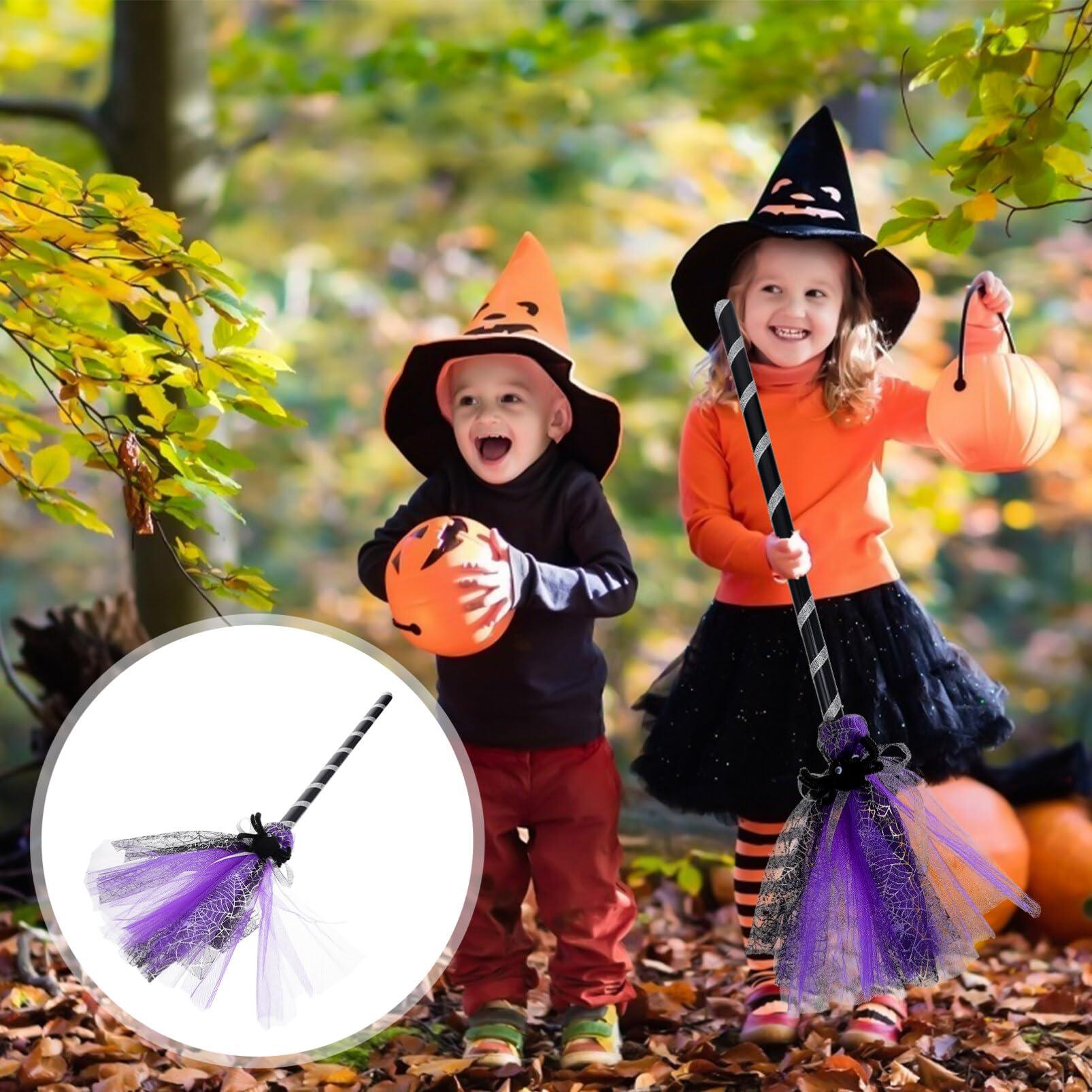 Homoyoyo 1pc Wizard Broom Halloween Besom Prop Women Halloween Decor Witches Broomstick Halloween Witch Besom Witch Broomstick Adult Witch Broom Cosplay Plastic Gauze Child Purple