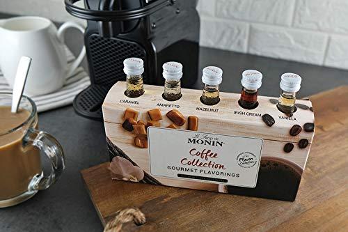Monin Monin - Gourmet Flavorings Premium Coffee Collection, Great for Coffee, Tea, and Lattes, Non-GMO, Gluten-Free (Caramel, Amaretto, French Hazelnut, Irish Cream, Vanilla) | 50 ml Per Bottle