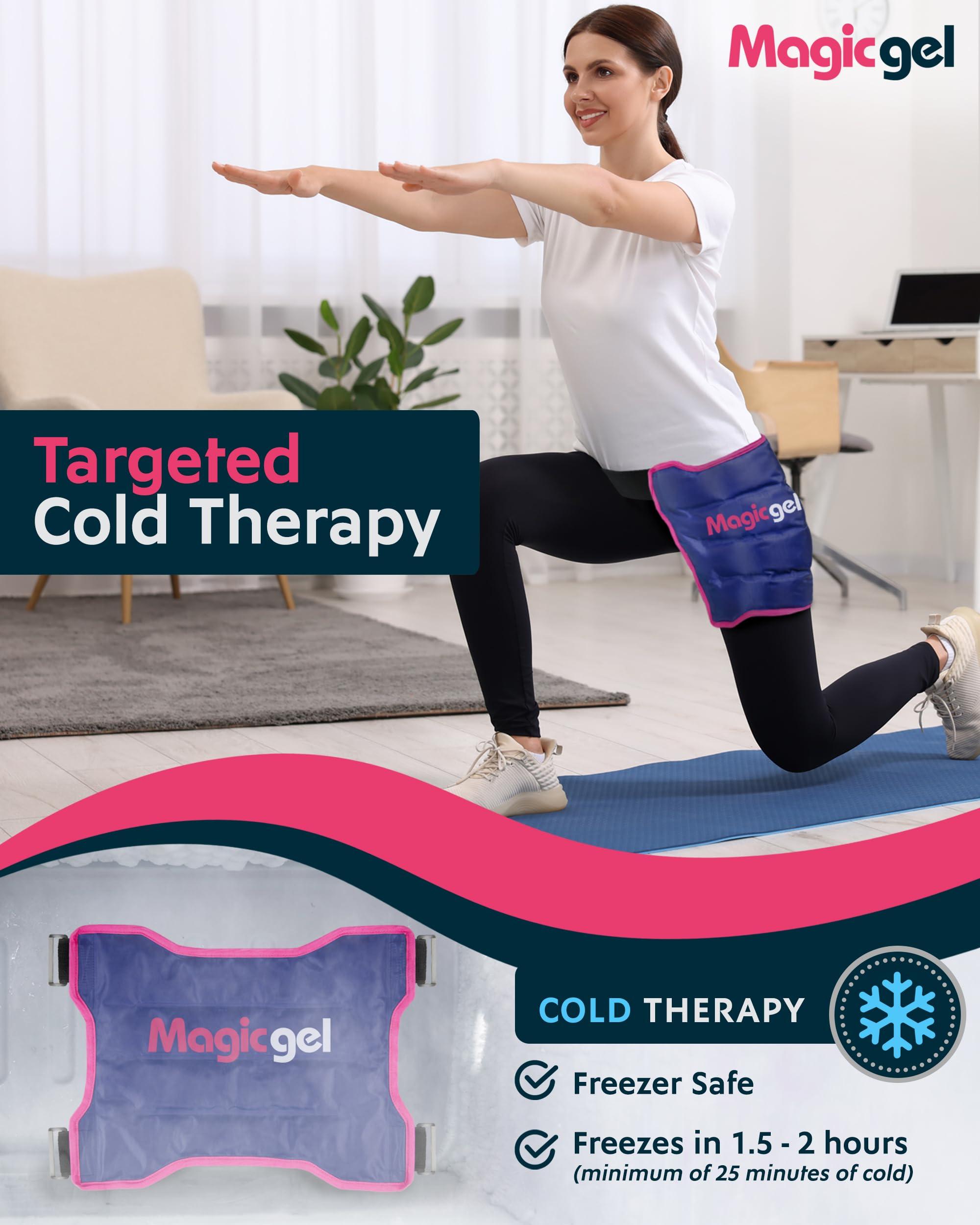 Magic Gel Magic Gel Hip Ice Pack Wrap - Reusable Cold Pack for Hip Bursitis, Hip Replacement Surgery and Hip Flexor Pain. Hip ice wrap for Inflammation, Swelling and Hip Pain Relief