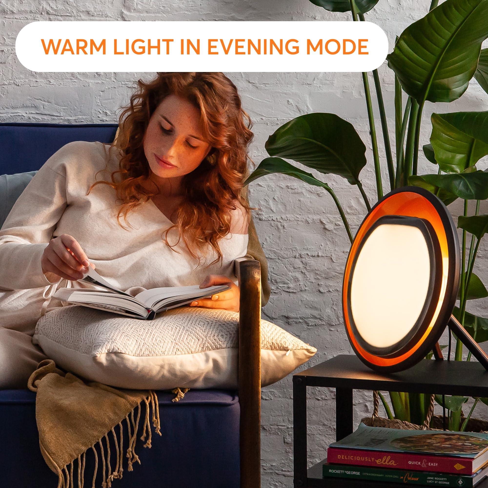 Lumie Lumie Halo | 10,000 Lux Light Therapy Lamp for Winter Blues Relief, Mood Boost, and Energy | Adjustable Brightness and Color Temperature | Simulates Natural Sunlight | Black/Copper