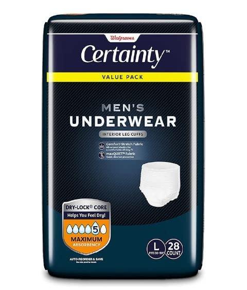 Walgreens Walgreens Certainty Men's Underwear, Maximum Absorbency Large 28.0ea