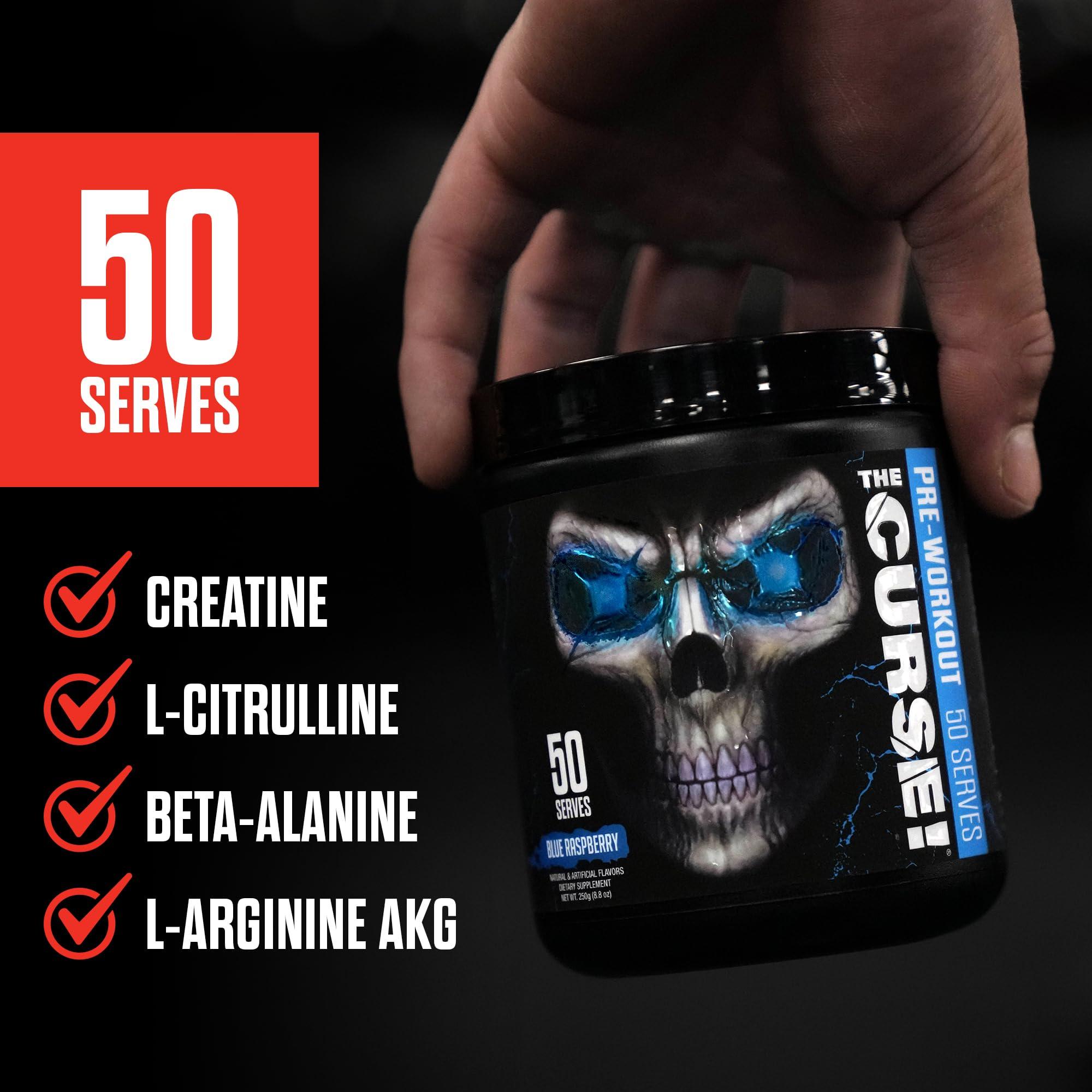 JNX SPORTS JNX SPORTS The Curse! Pre Workout Powder - Pineapple 50 Servings | Preworkout: Boost Strength, Energy + Focus for Men & Women | Caffeine, Beta-Alanine, Creatine & L-Citrulline