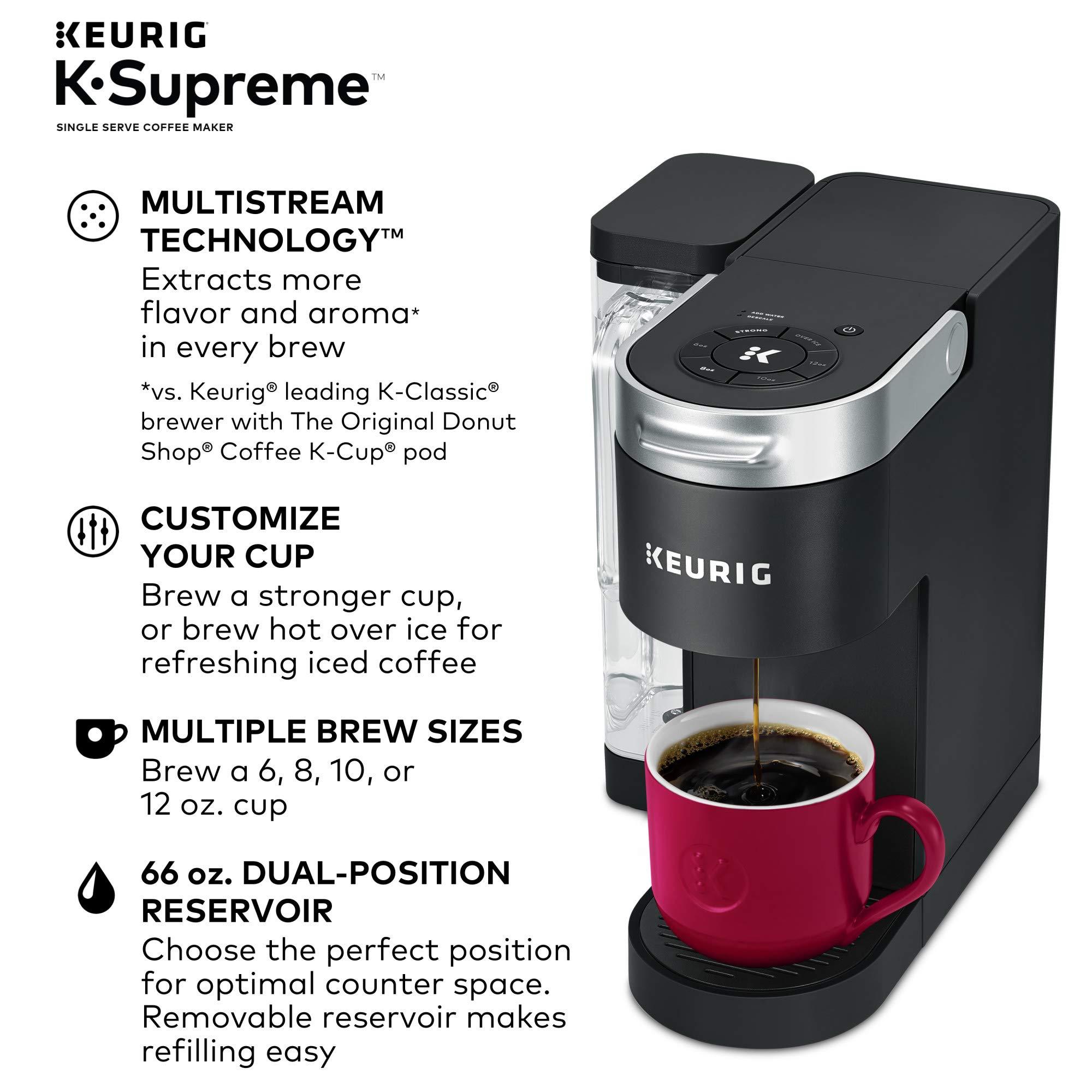 Keurig Keurig K-Supreme Single Serve Coffee Maker with Dunkin' Original Blend Medium Roast, 60 K-Cup Pods