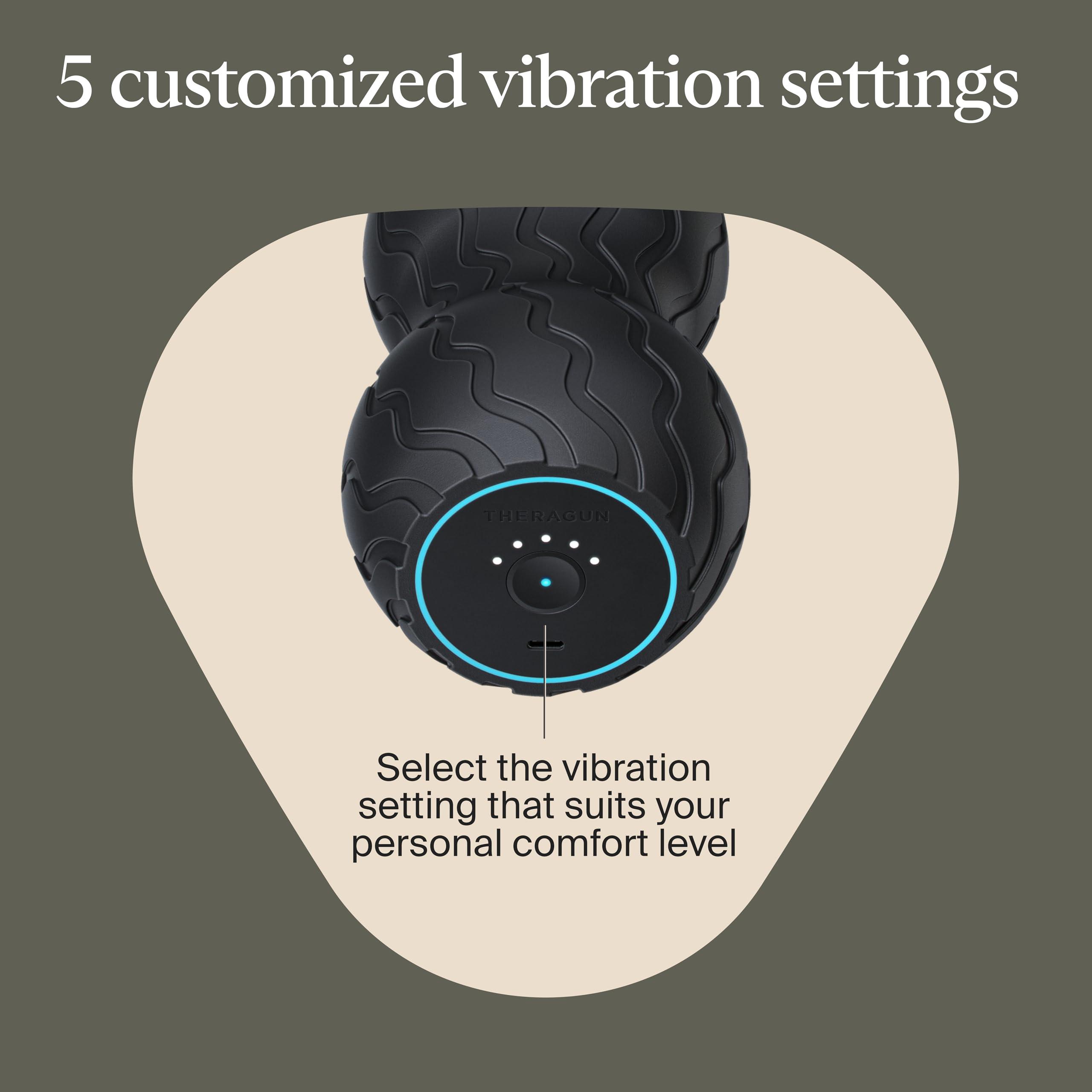 TheraGun Therabody Wave Series Wave Duo - Ergonomically Contoured Foam Roller. Bluetooth Enabled Muscle Roller for Your Back, Neck & Spine with 5 Customizable Vibration Frequencies in Therabody App