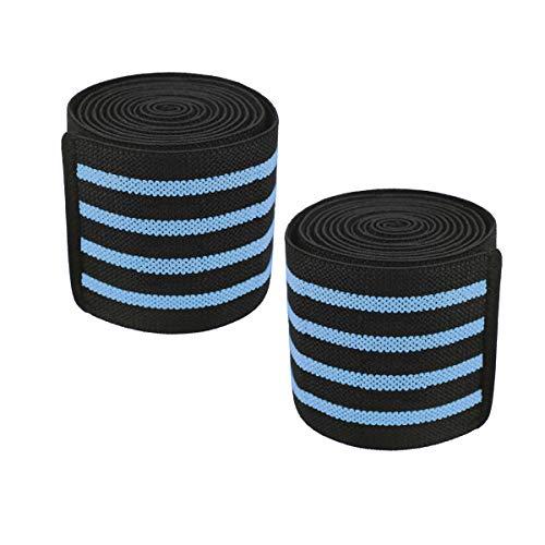 MioCloth Compression Gear Weightlifting Knee Wraps Cross Training Elastic Breathable Compression Knee Leg Arm Ankle Elbow Support Wrap Bandage Brace Strap Weight Lifting Gym Workout, Powerlifting, Squats, 2pcs