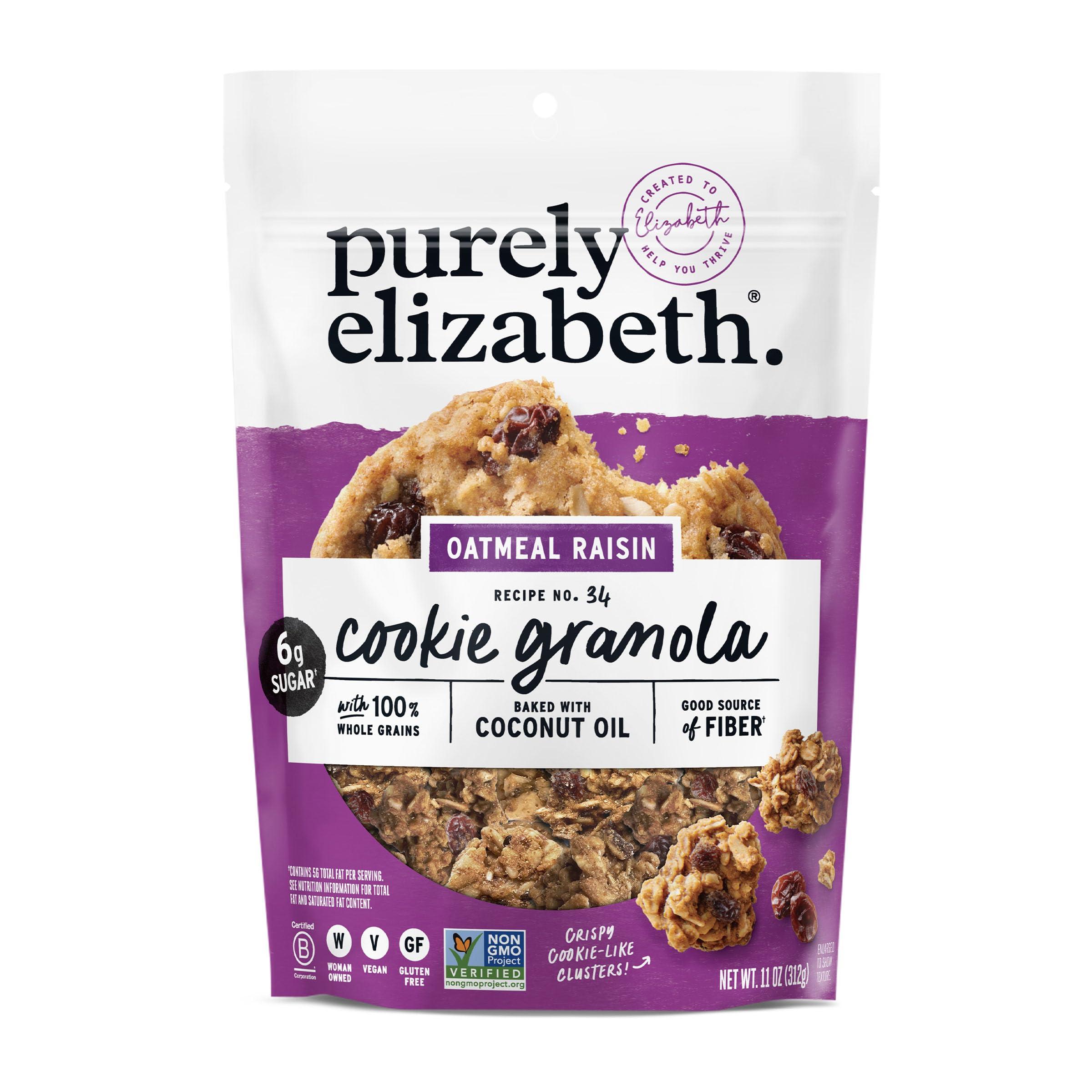 purely elizabeth. Purely Elizabeth Cookie Granola, Oatmeal Raisin, Gluten-Free, Non-GMO (11oz Bag)