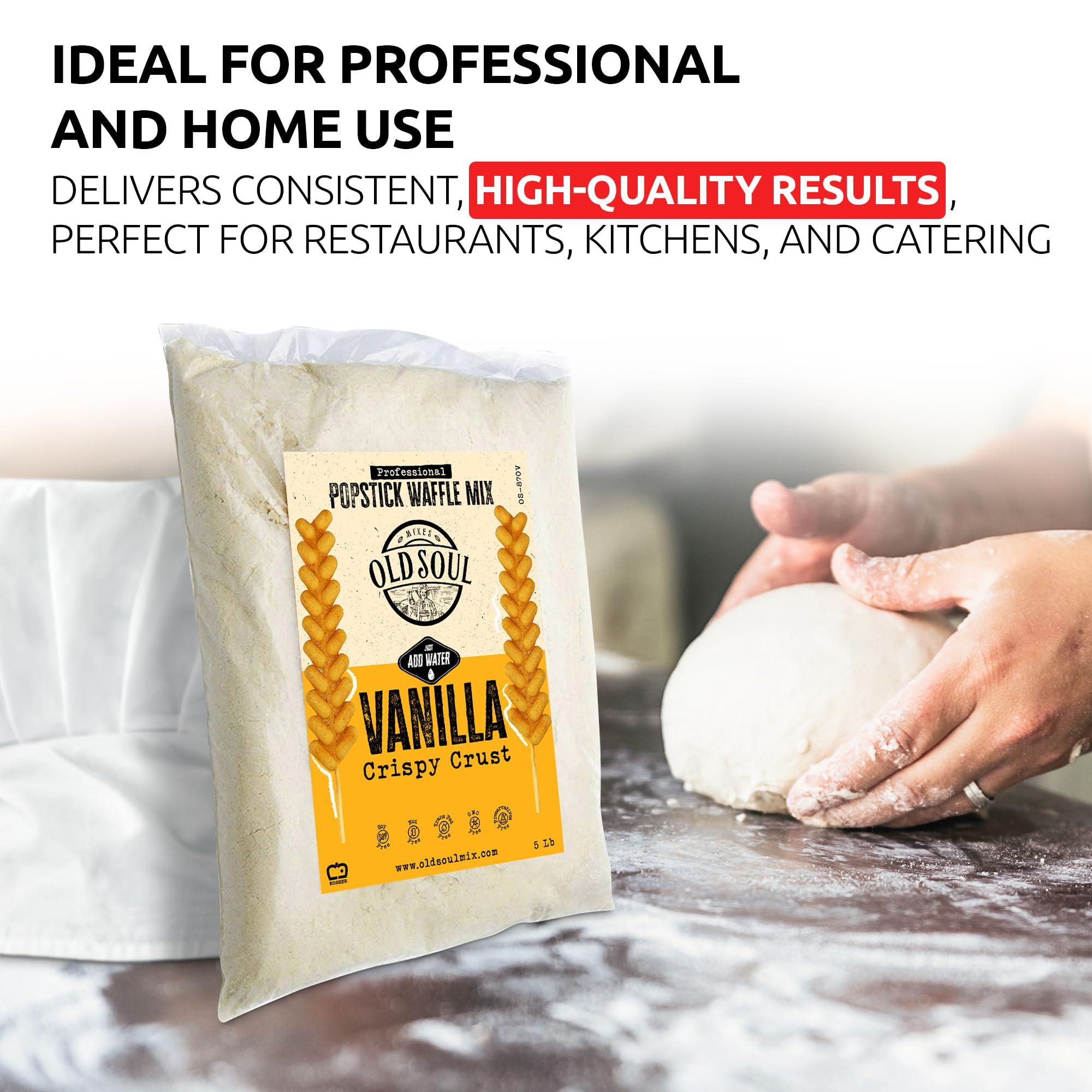 MIXES OLDSOUL OldSoul Professional Popstick Waffle Mix | Stick Waffles Dough Mix | Vanilla Flavor | 112 Waffles | 5 Lbs (5 Lbs, Traditional)