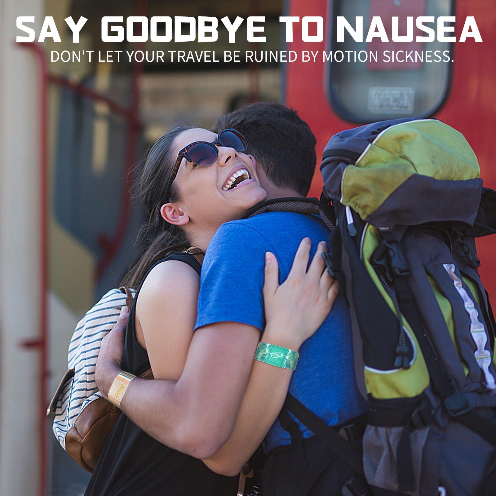 Hionfurt Hionfurt Nausea Relief Motion Sickness Bands, Sea Sickness Wristbands Motion Sickness (Cruise,Plane) Morning Sickness Anti Nausea Relief Wristband Bracelets for Pregnant Women and Adult Kids(2 Pairs)