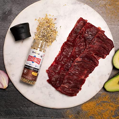 REDMOND Redmond Real Sea Salt - Natural Unrefined Organic Gluten Free, Garlic Pepper Grinder