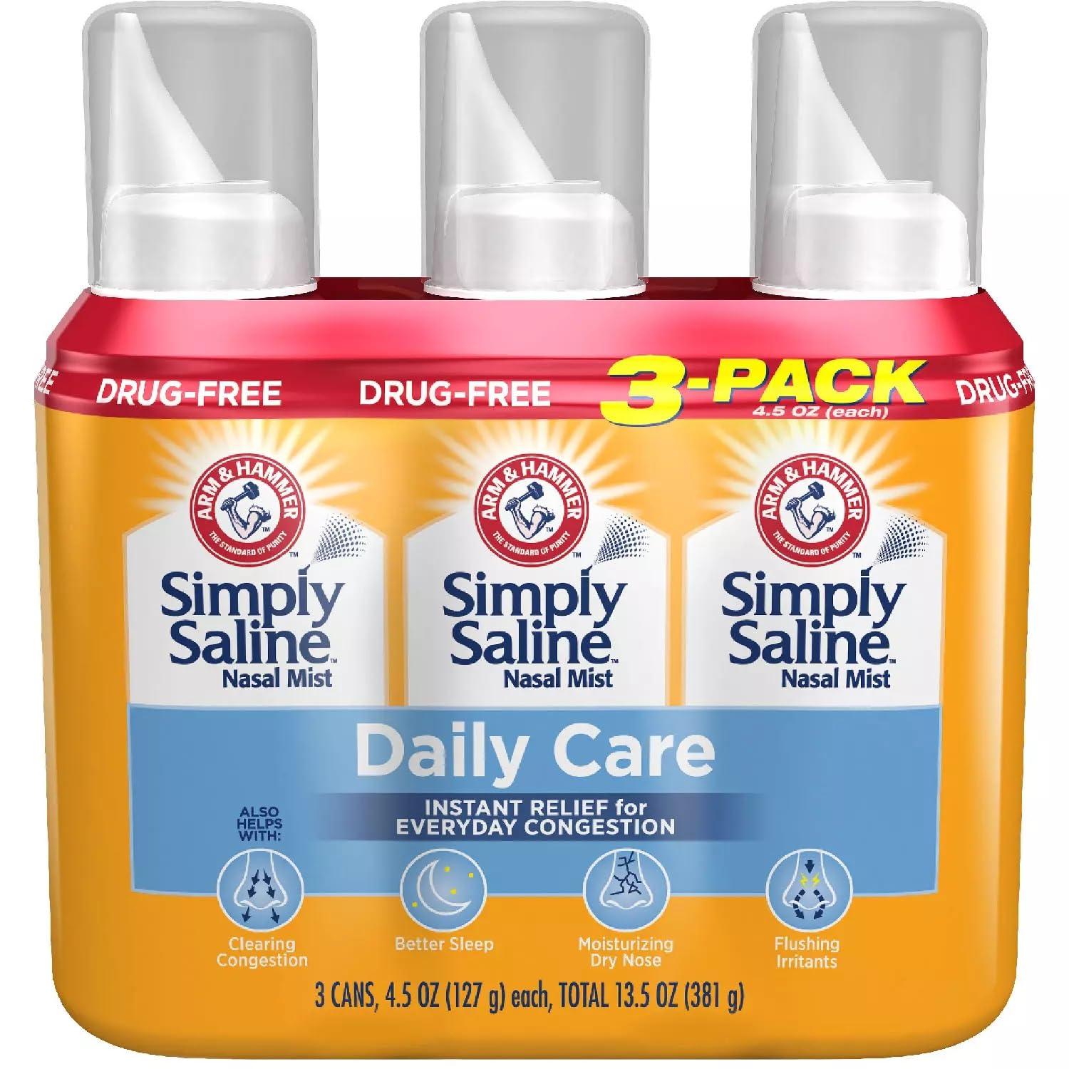 Arm & Hammer SIMPLY SALINE GIANT SIZE 4.25 OZ, Pack of 3