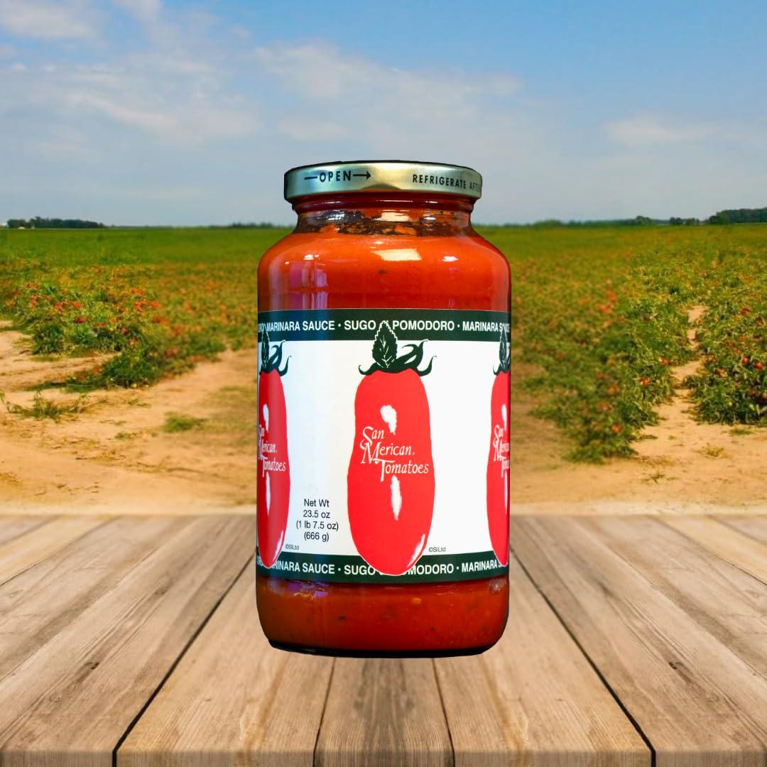 San Marzano SMT San Merican Tomato Marinara Sauce - Marinara Pasta Sauce from Fully Ripened Tomatoes, 23.5 oz (Pack of 2)