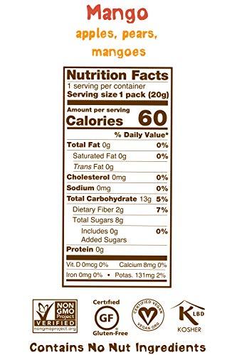 BEAR Bear Yoyo BEAR, Real Fruit Yoyos, 0.7 Oz, No added Sugar, All Natural, non GMO, Gluten Free, Vegan, Healthy on-the-go snack for kids & adults, Mango, 5 Count (Pack of 5)