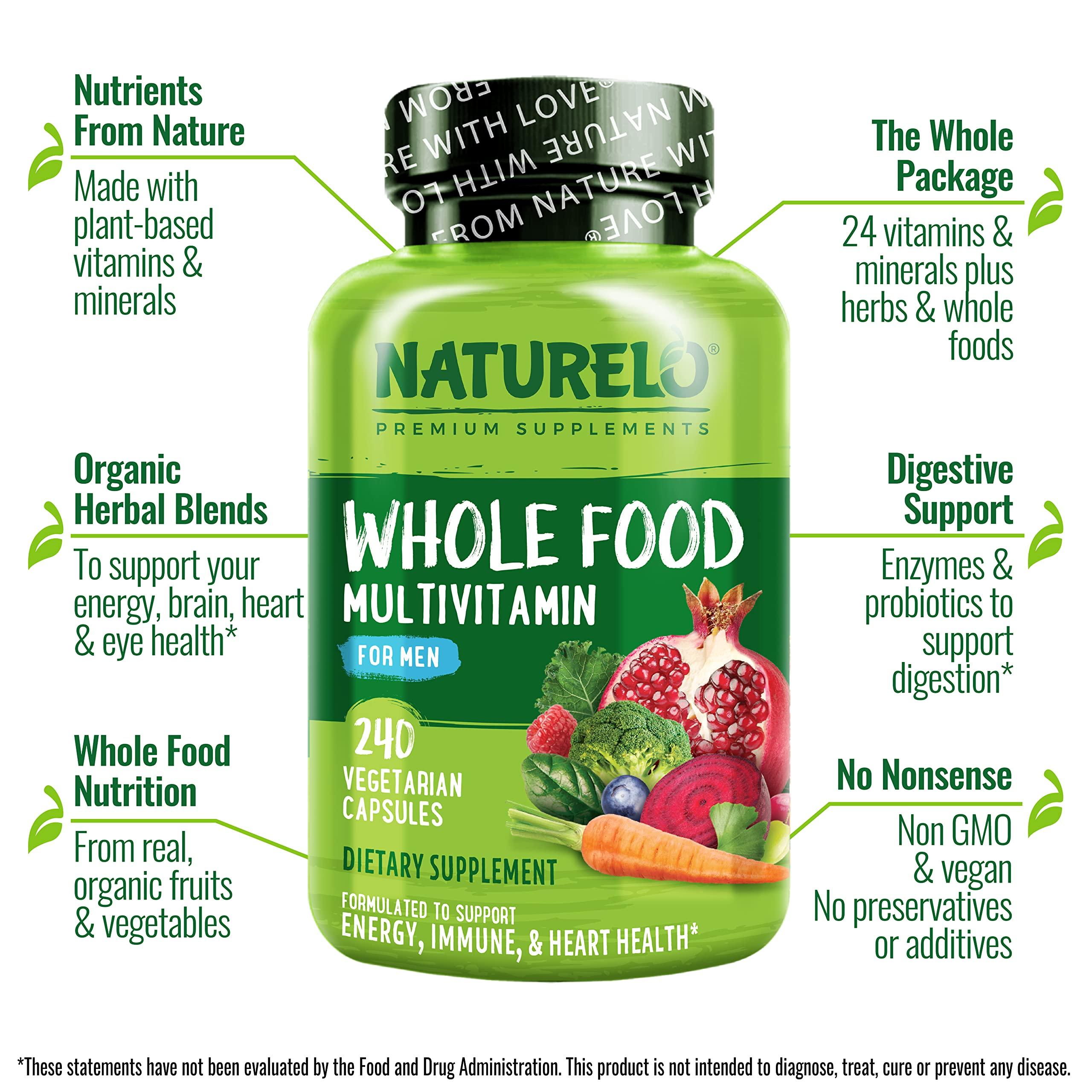 NATURELO NATURELO Whole Food Multivitamin for Women, 240ct Whole Food Multivitamin for Men, 240ct