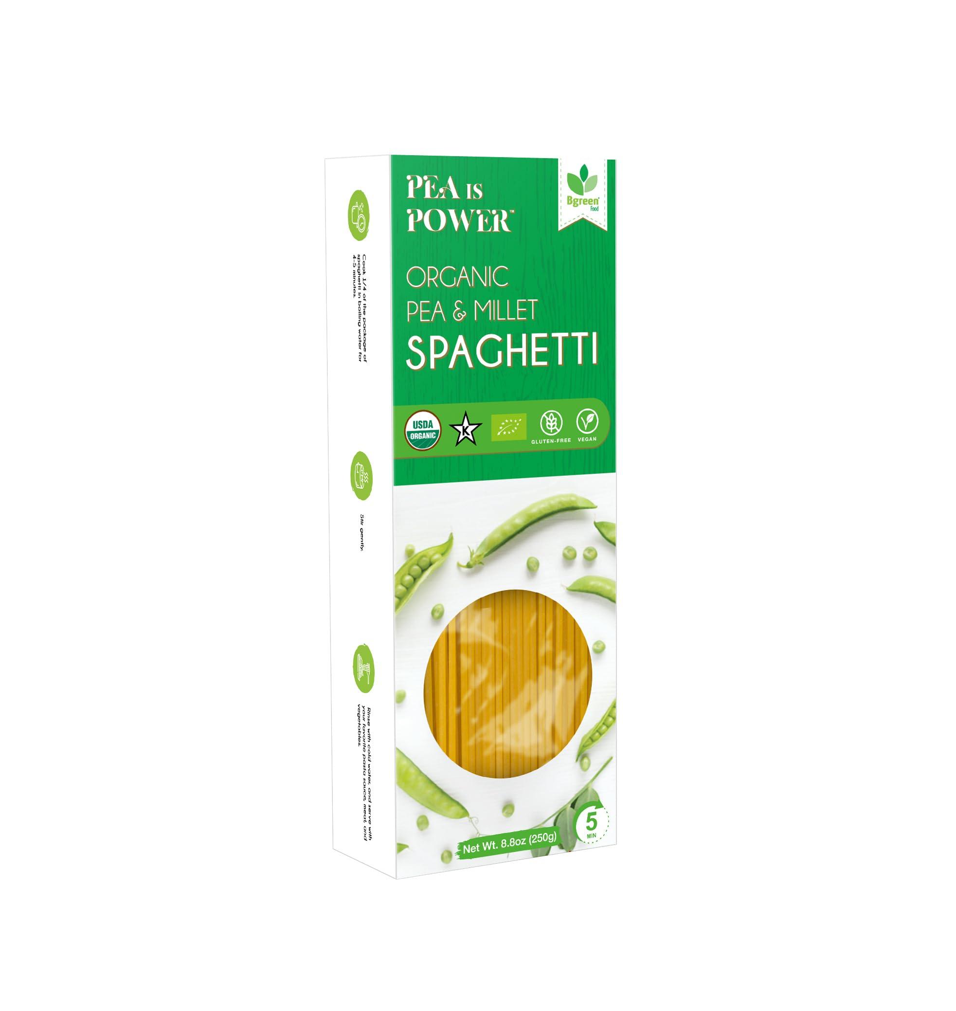 Big Green Organic Food Organic Food - Organic Pea & Millet Spaghetti, USDA Organic, Non-GMO, Vegan, Gluten-Free, Pea is Power (3)
