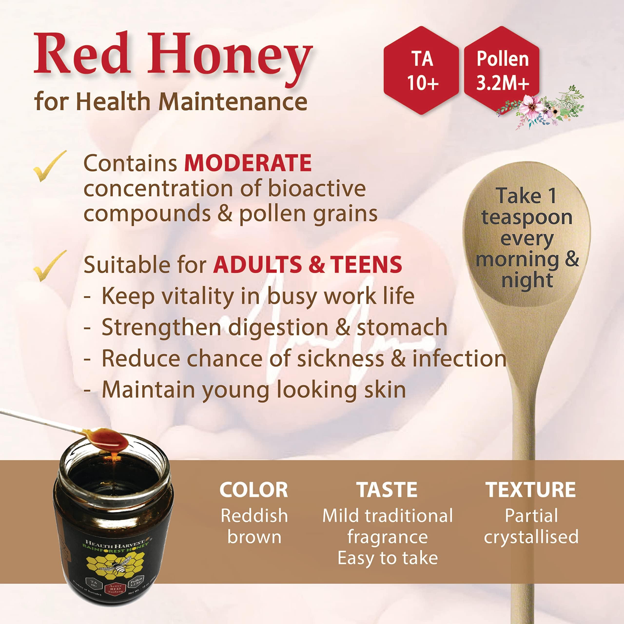 Health Harvest [GIFT CHOICE] Tualang Honey 1.8oz x 3 Jars (Black, Red & Yellow Honey) | TA 9.5+ to 11.5+ | Pollen Count 2.4 M+ to 4.0 M+ | Pollen Variety 100+ | Wild-ripening on 250ft Treetop | Raw, Unpasteurised, Unfiltered