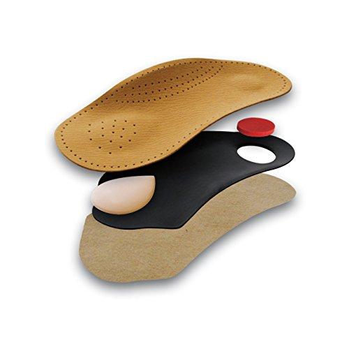 Tacco Footcare Orthotic Inserts Made in Germany | 3/4 Length, Quality Leather, Ultra-Light | Shoe Boot Insoles with Arch Support, Metatarsal Pad & Heel Cushion | Tacco Nova (45 EUR/US M12)