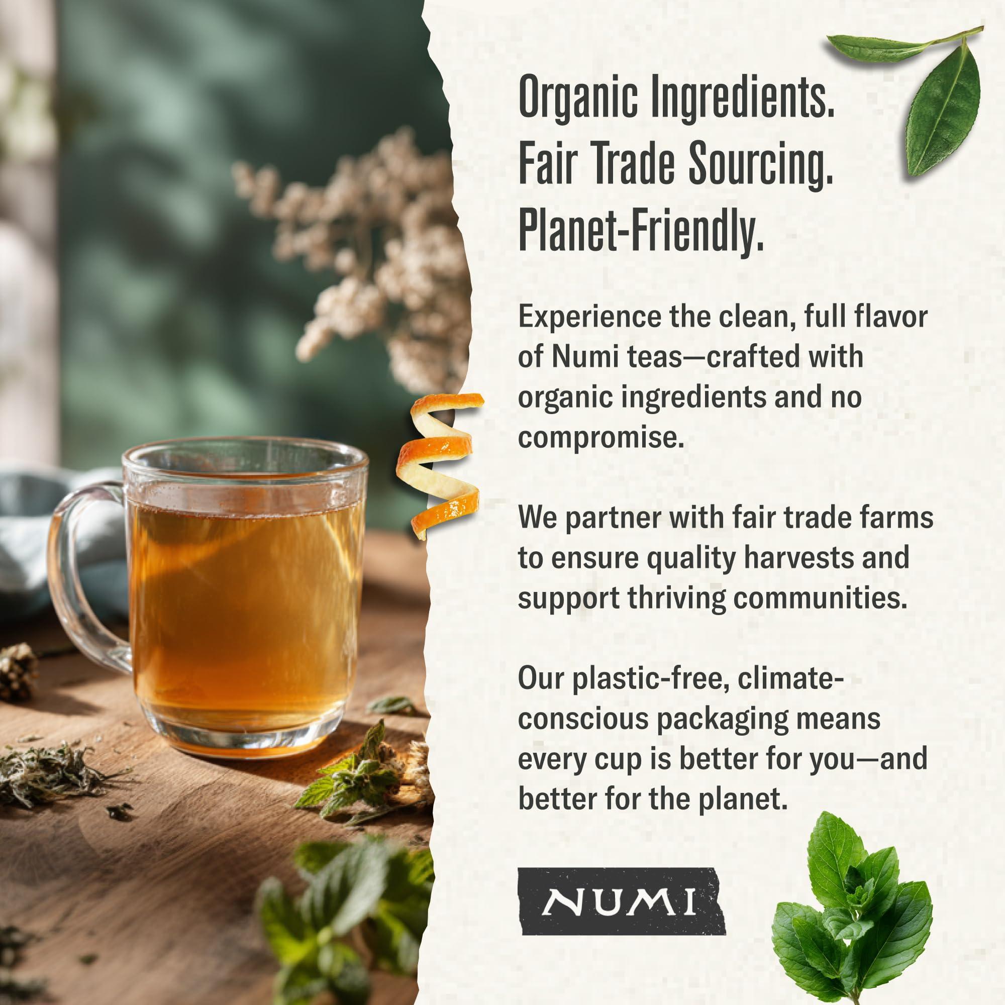 Numi Numi Organic Moroccan Mint Tea, 100 Tea Bags, Refreshing Nana Mint, Caffeine Free Herbal Tea