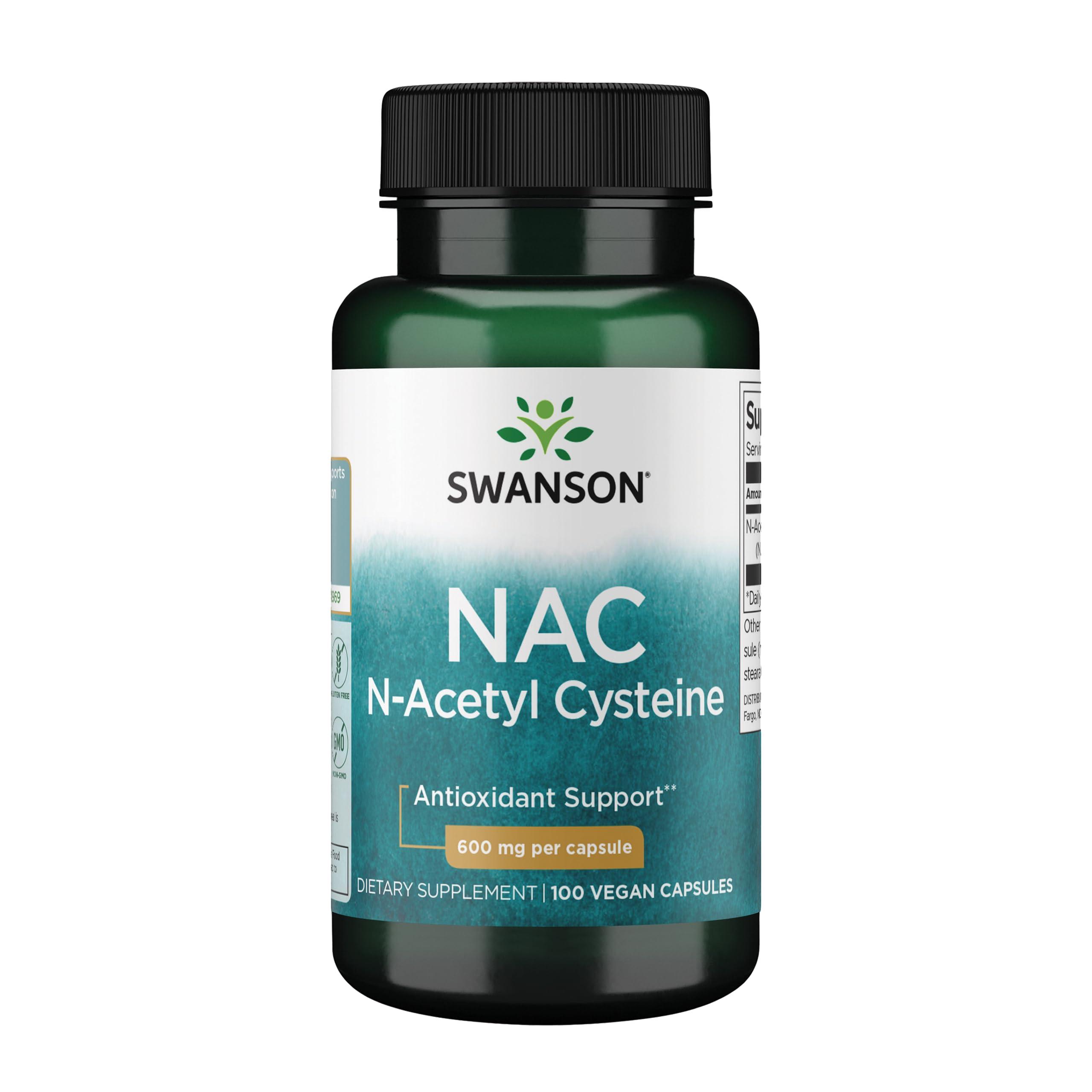 Swanson Premium Brand Swanson Premium Brand NAC N-Acetyl Cysteine - 600 mg, 100 Capsules - Antioxidant and Cellular Health Support Supplement