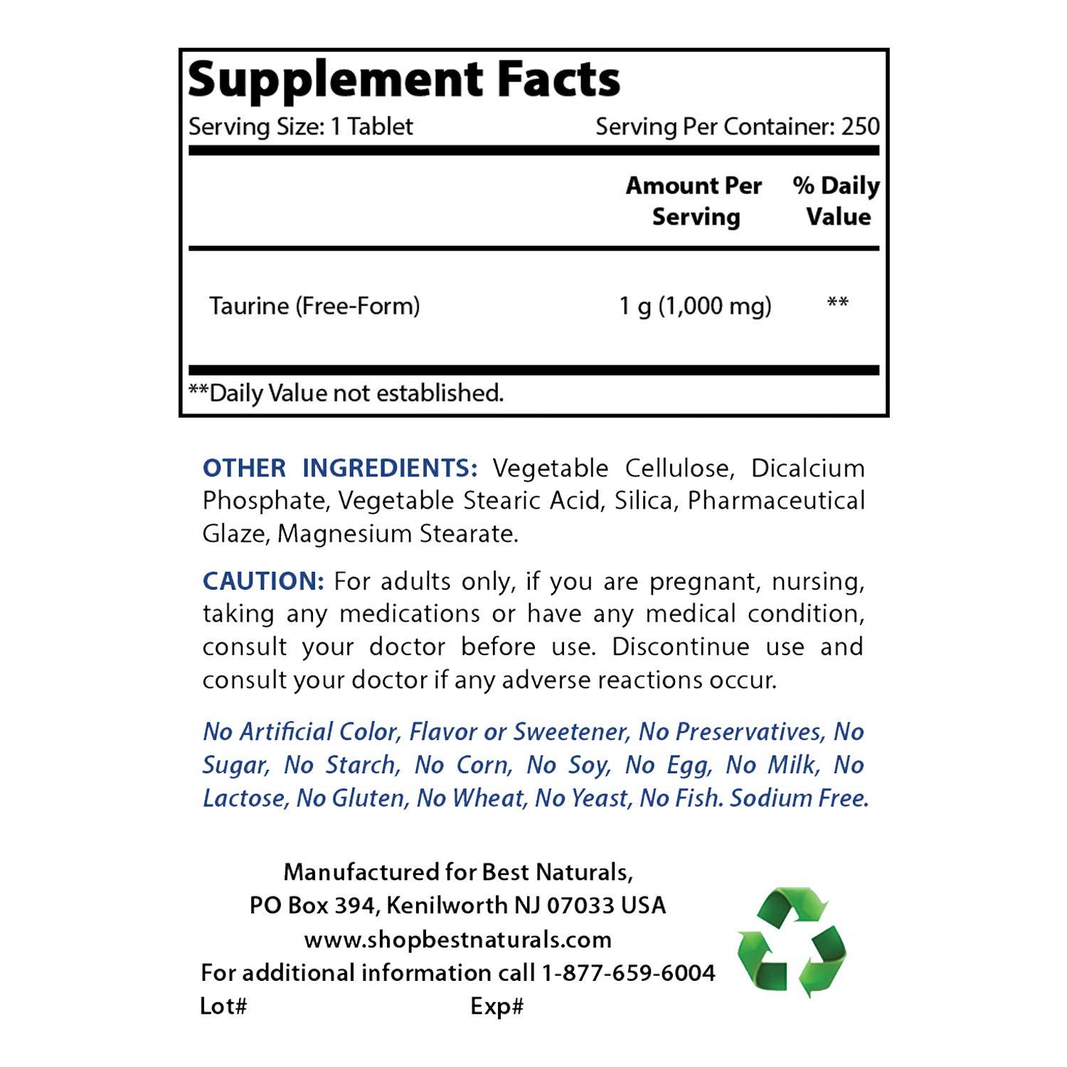 Best Naturals Best Naturals Glycine Supplement 1000 Mg & Taurine 1000 mg