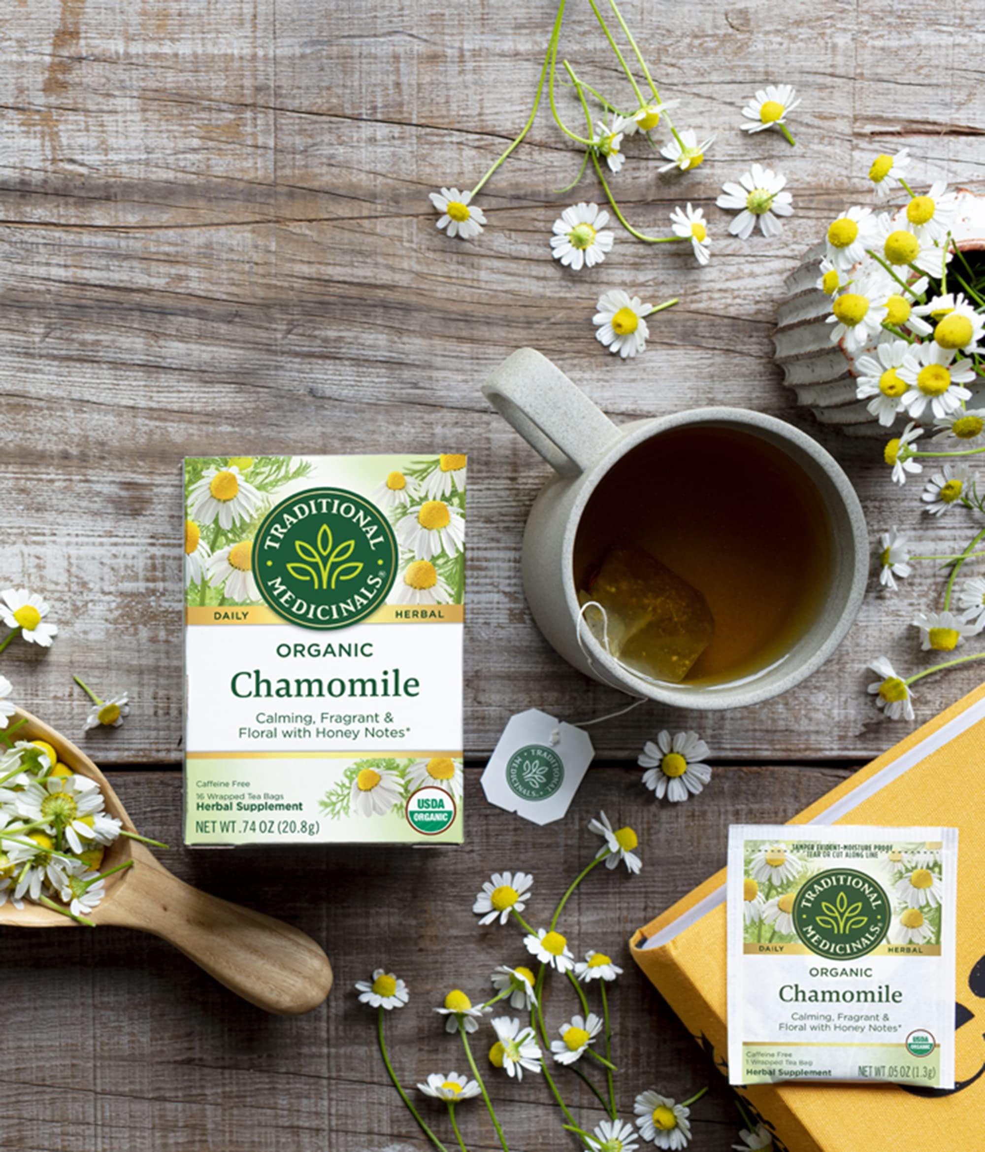 Traditional Medicinals Traditional Medicinals Organic Chamomile Herbal Leaf Tea, 16 Count (Pack of 4)