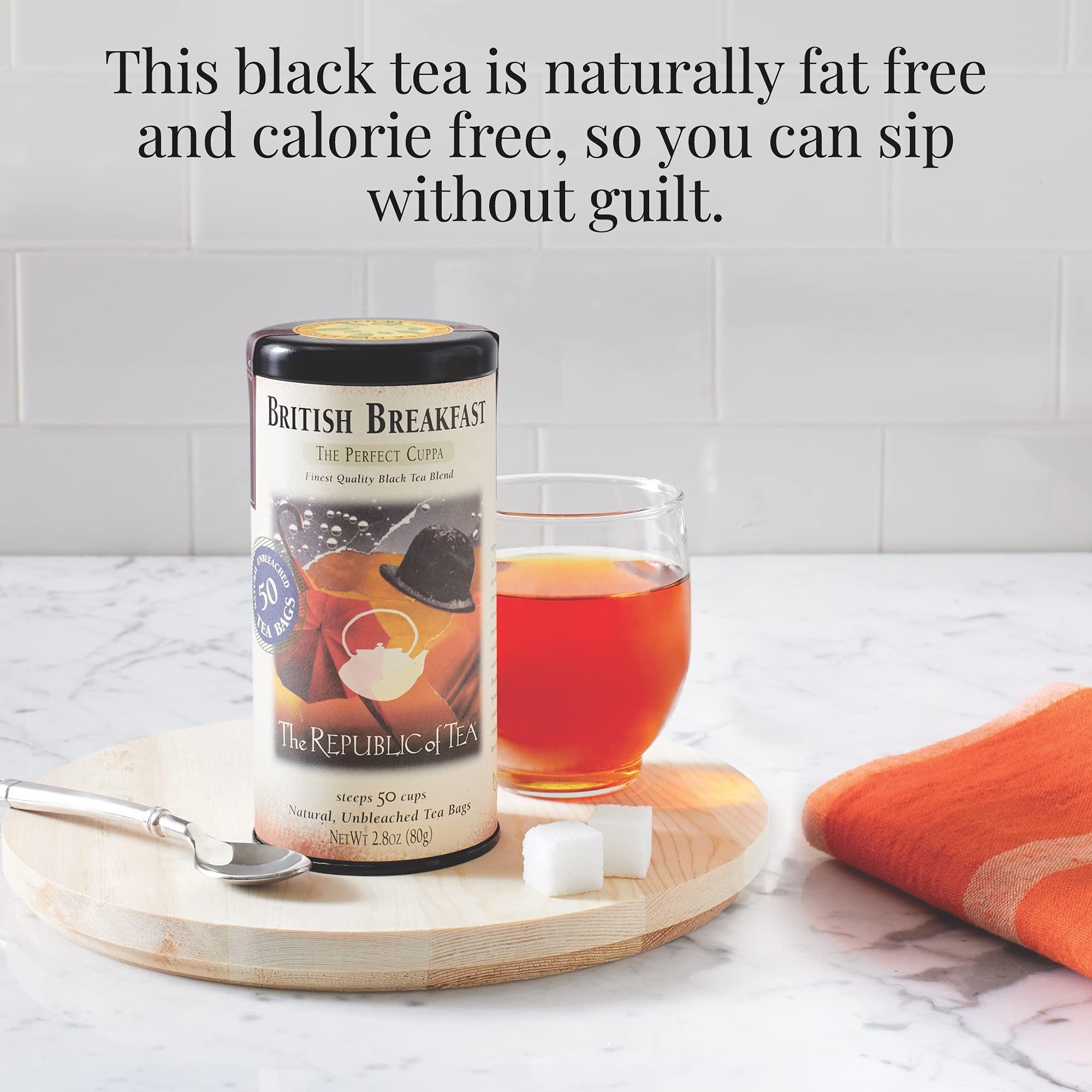The Republic of Tea The Republic of Tea British Breakfast Tea 2.8 oz Tin, 50 Tea Bags, Gourmet Black Tea | Caffeinated