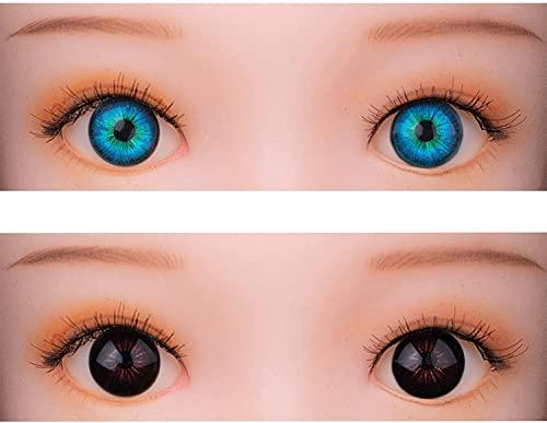 PUOPUDOLLS Silicone TPE Doll Eyes,2 Pairs of 32mm Half Round Acrylic Doll Bear Craft Resin Eyeballs (Brown +Dark Blue)