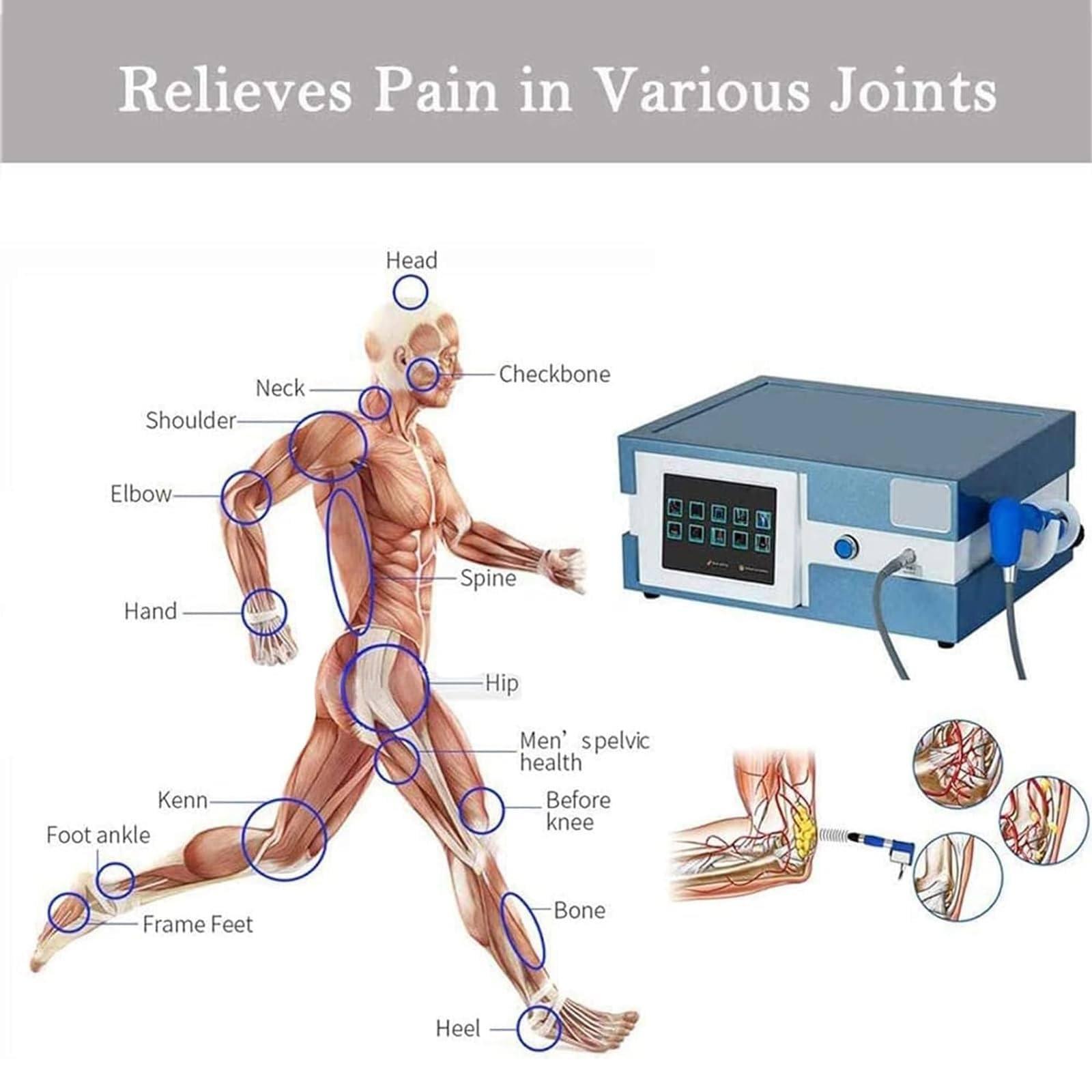 LMYYDES LMYYDES Shock Wave Therapy Machine Shockwave Therapy Machine0.5-10 Bar 1-21Hz Pneumatic Shock Wave Therapy Equipment, 53x45x42 cm