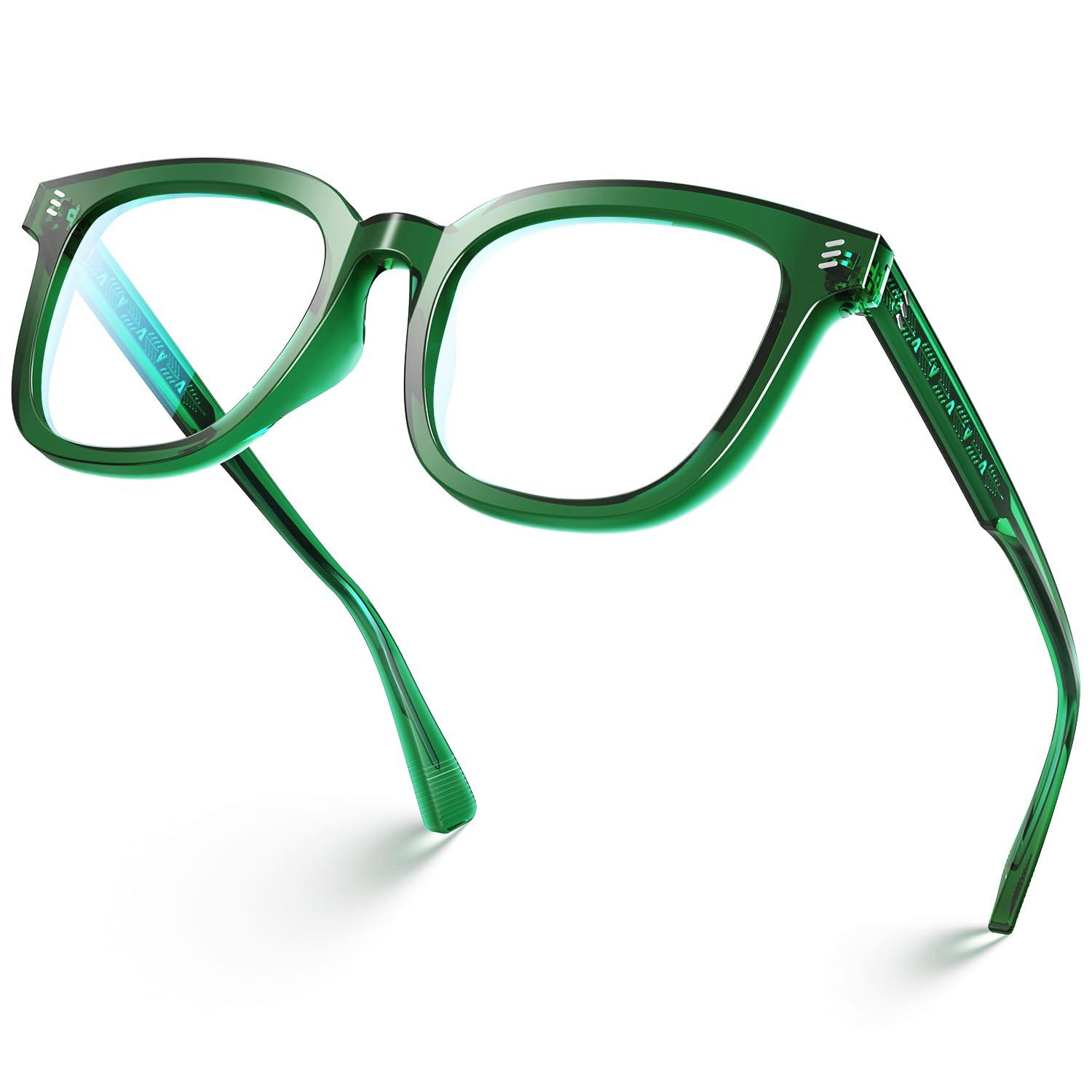 VISOONE VISOONE Square Classic Blue Light Blocking Glasses with Non Prescription Anti Glare For Women and Men NOE