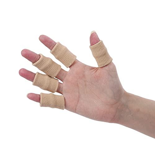 ZJchao 10Pcs Sport Basketball Trigger Finger Splint, Finger Protector Support Sleeves for Trigger Finger, Hand Eczema, Finger Cracking, Finger Arthritis (Skin)