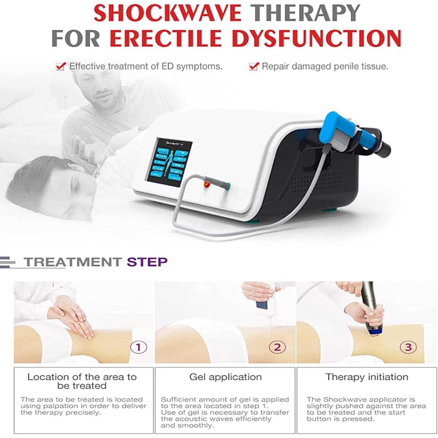 HTIANMM ED Therapy Machine,Extracorporeal Shock Wave Therapy Machine,Electromagnetic Shock Wave for Joint and Muscle Pain Relief,Painless,Non-Invasive,No Side Effects