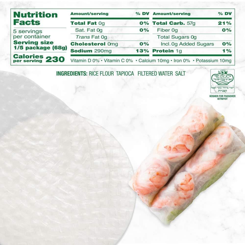 Best of Thailand Best of Thailand [Round] White Rice Paper Wraps 3 Pack | Perfect for Fresh Spring Rolls & Dumplings | Non-GMO, Gluten-Free, Vegan & Paleo | Kosher for Passover Kitniyot