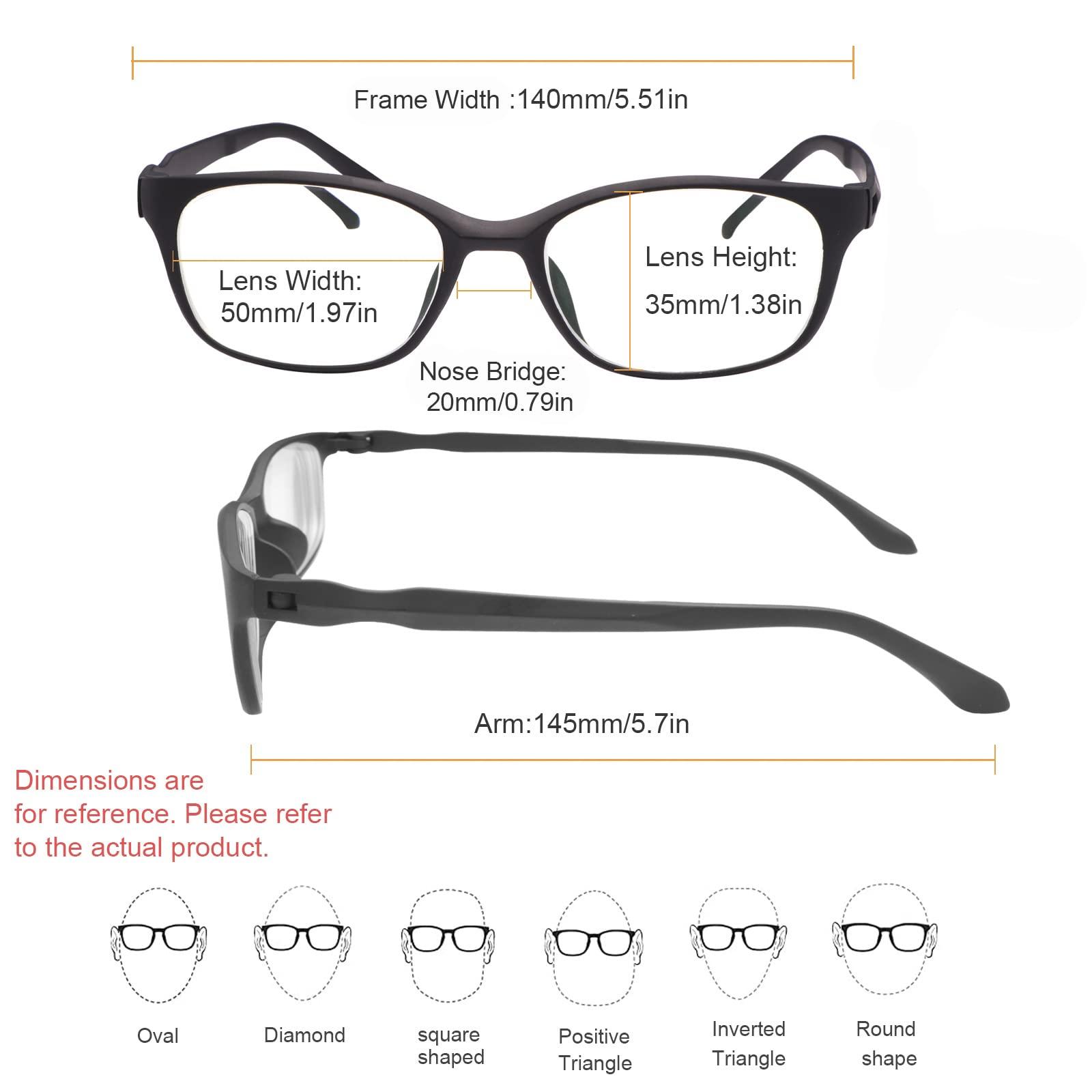 Vepiant Vepiant Nearsighted Distance Glasses For Men and Women Retro Myopia Glasses TR90 Lightweight Shortsighted Eyeglasses Black Full Frame Eyewear Blue Light Filter Spectacles THESE ARE NOT READING GLASSES