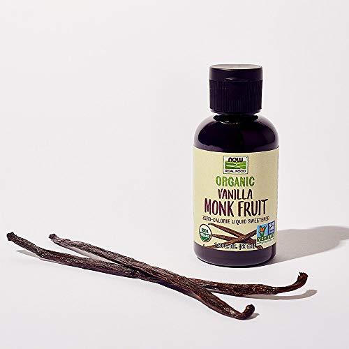 NOW NOW Foods, Organic Liquid Monk Fruit, Vanilla, Zero-Calorie Sweetener, 1.8-Ounce