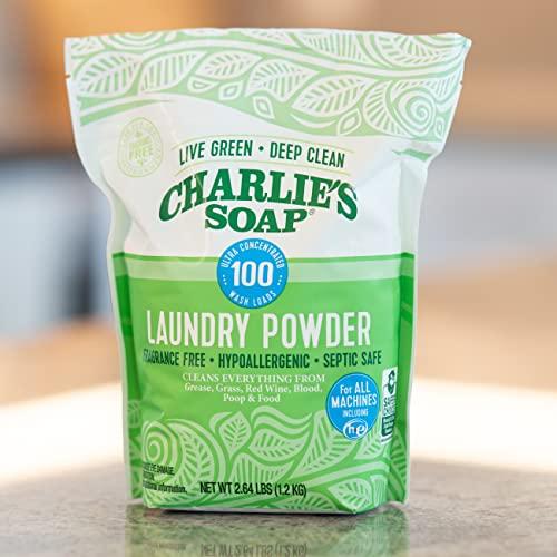 Charlie's Soap Charlie’s Soap Laundry Powder (100 Loads, 4 Pack) Deep Cleaning Washing Powder Detergent – Eco-Friendly, Safe, and Effective