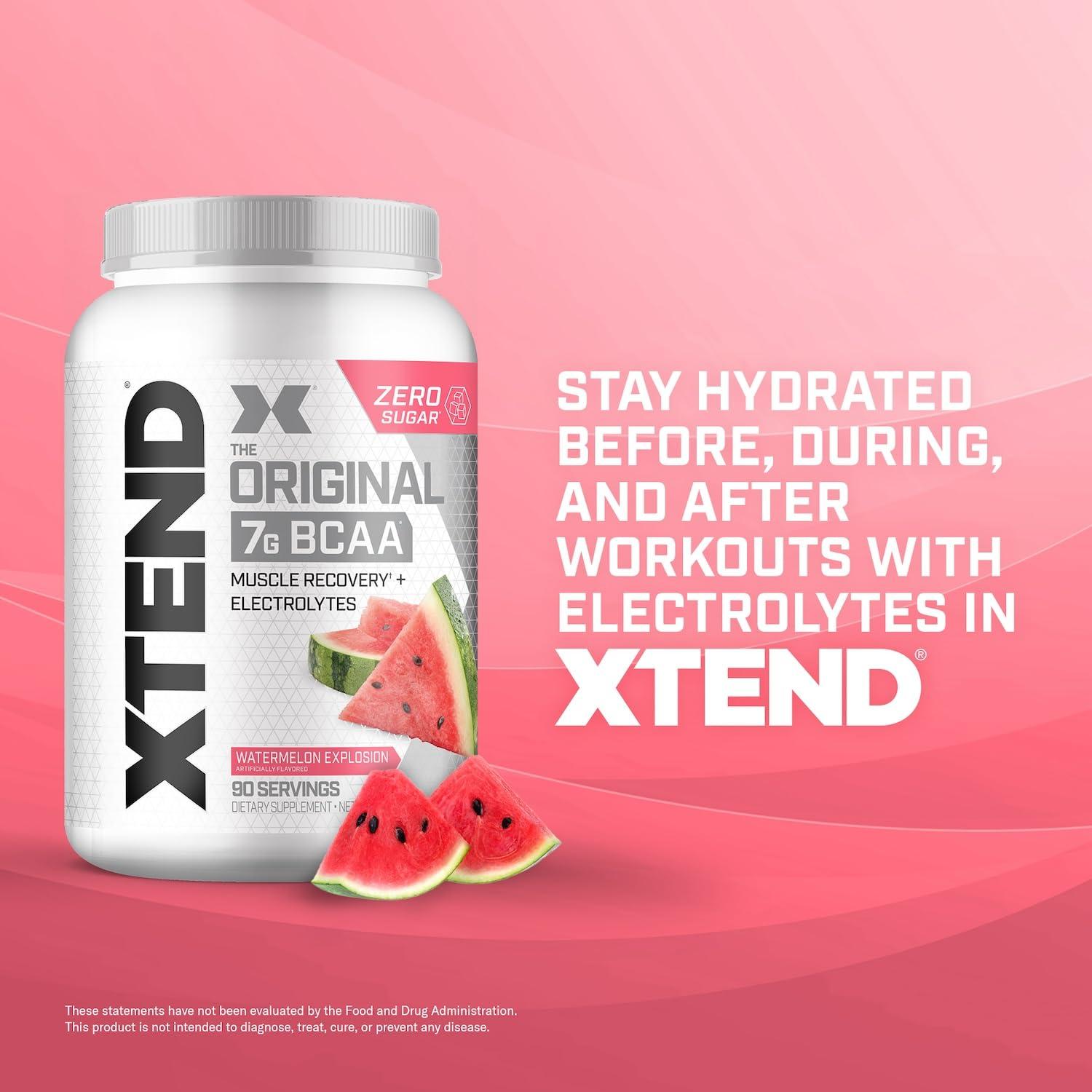 Xtend Xtend XTEND Original BCAA Powder 7g BCAA and 2.5g L-Glutamine, Sugar Free Post Workout Muscle Recovery Drink with Amino Acids for Men & Women, 90 Servings