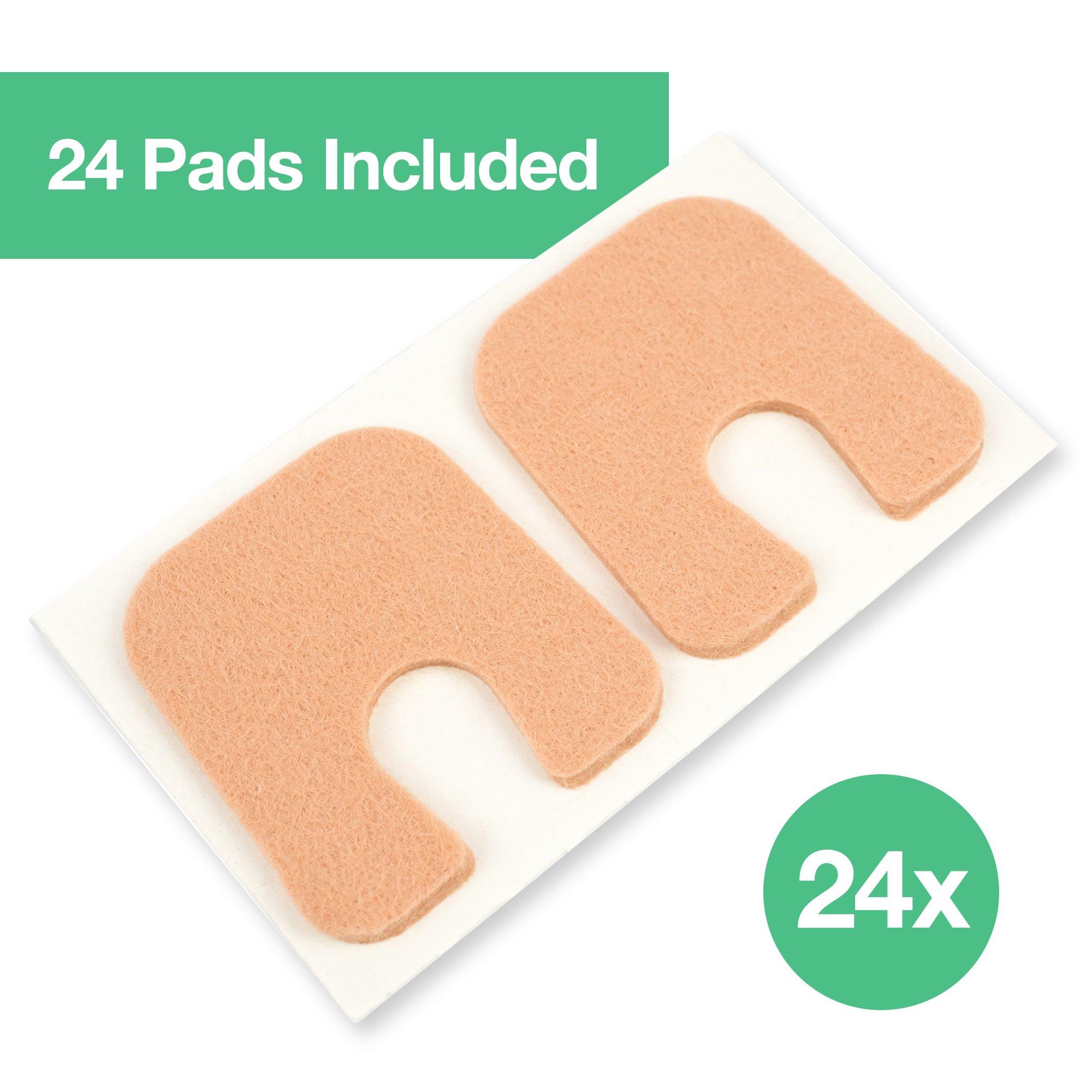 ZenToes ZenToes U-Shaped Felt Callus Pads | Protect Calluses from Rubbing on Shoes | Reduce Foot and Heel Pain | Pack of 24 1/8” Self-Stick Pedi Cushions