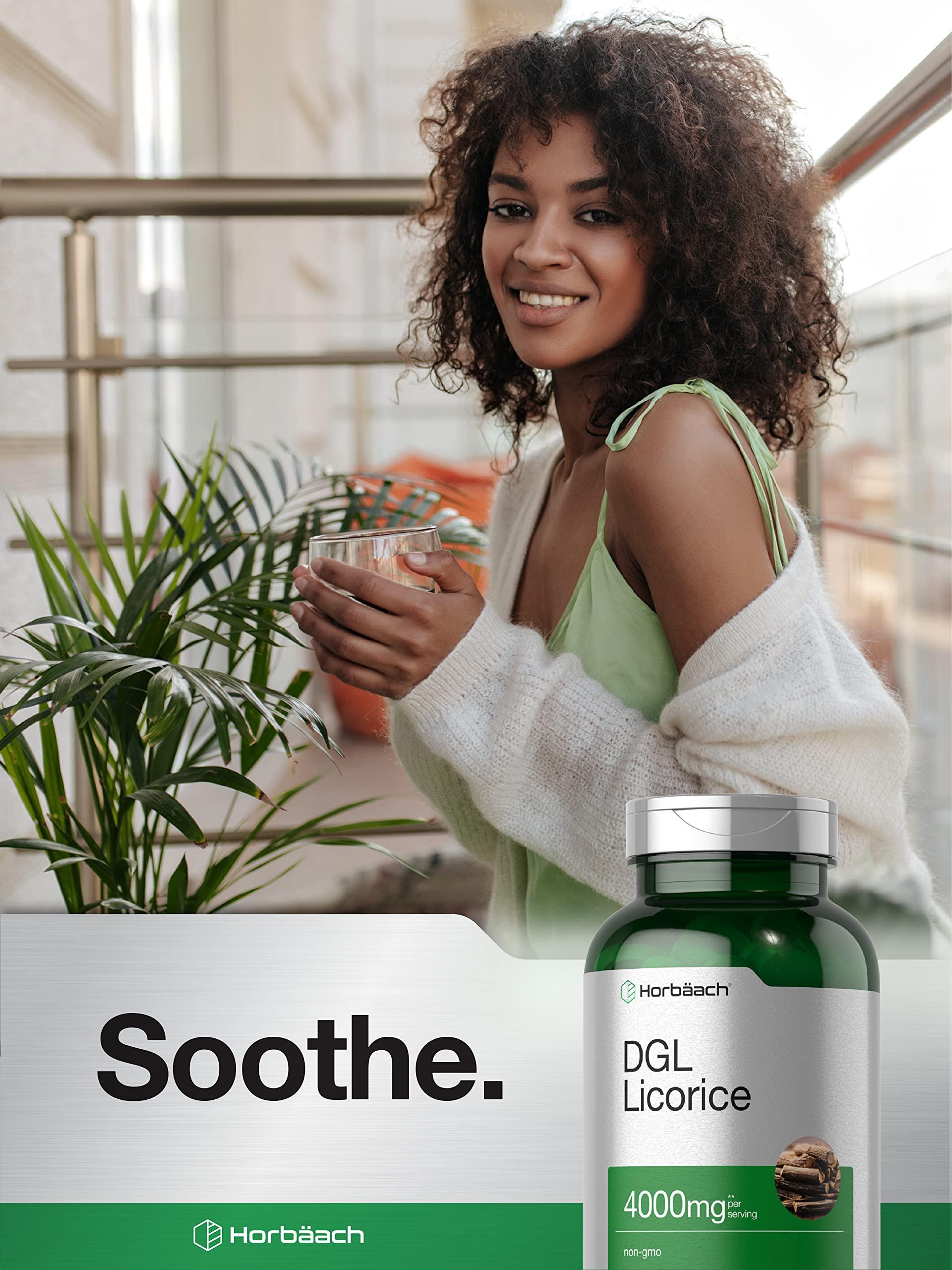 Horbäach Horbaach DGL Licorice Chewable Tablets | 4000mg | 180 Count | Vegetarian and Non-GMO | Deglycyrrhizinated Licorice Root Extract